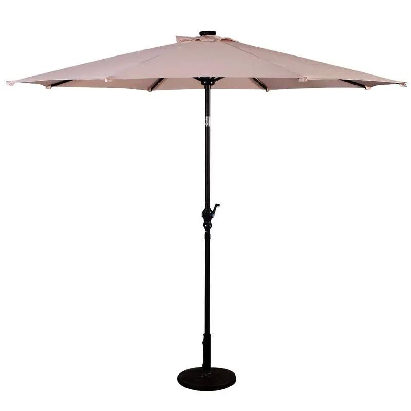 High Quality 10 Ft Patio Solar Umbrella with Crank Solar-powered LED Lights 8 Firm UV Protective Outdoor Patio Beach Umbrella by Outdoor Solar Outlet