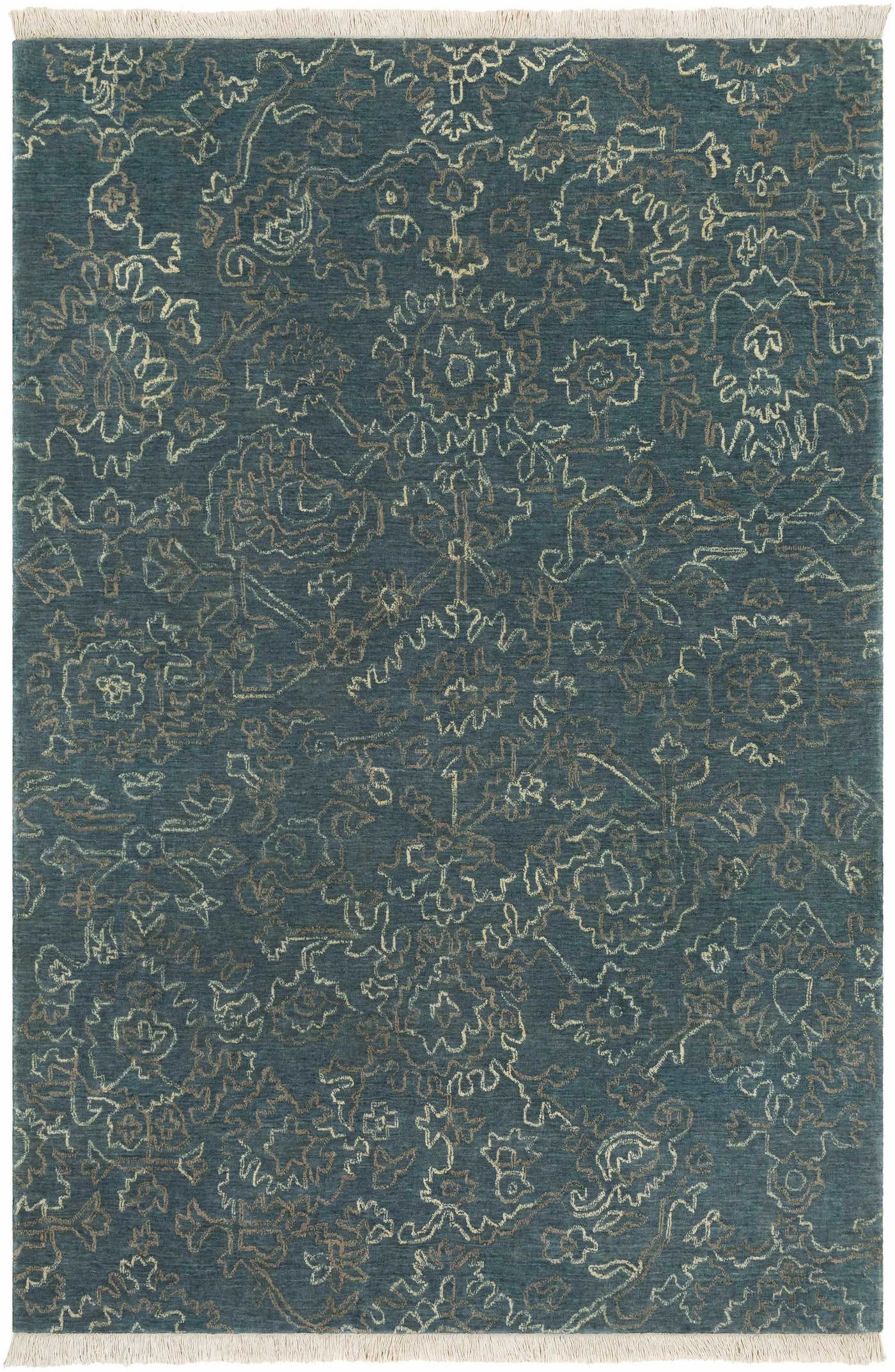 Hinkle Teal Premium Wool Carpet - Clearance by Boutique Rugs