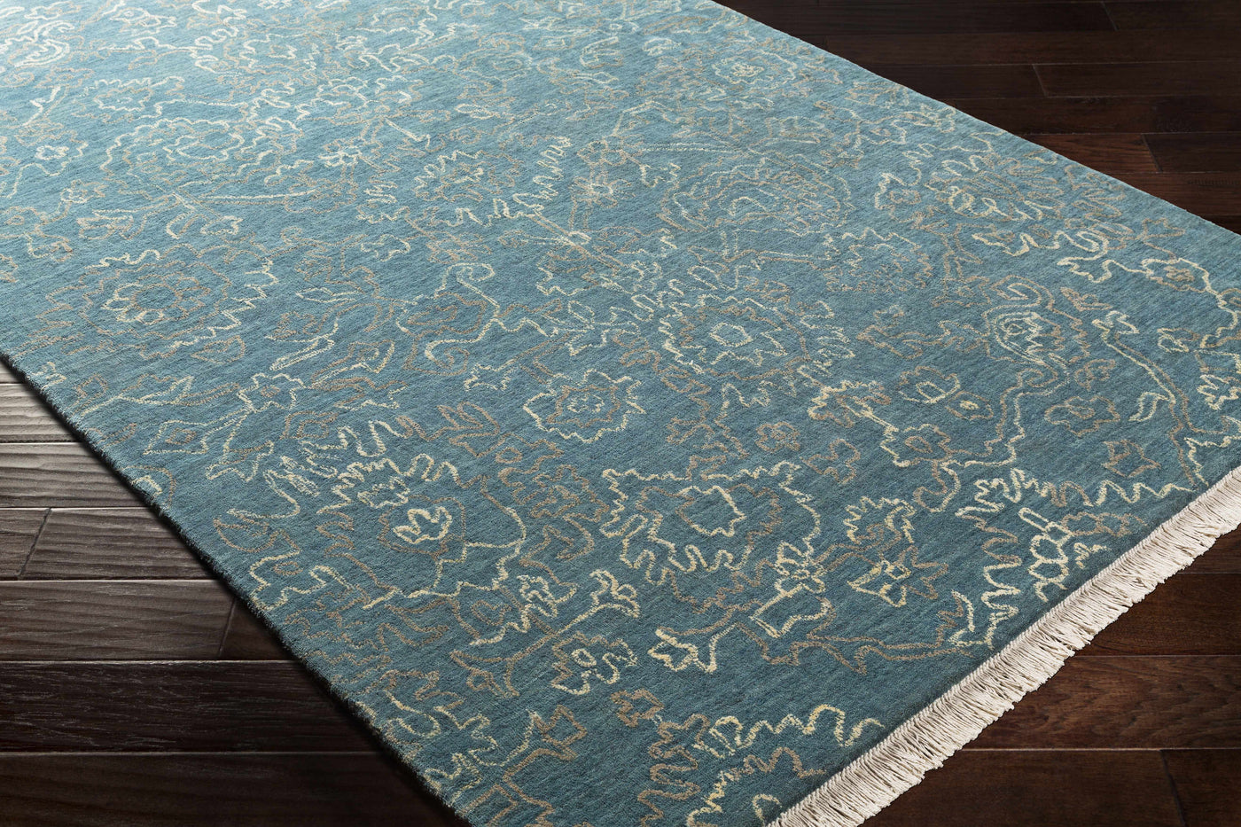 Hinkle Teal Premium Wool Carpet - Clearance by Boutique Rugs