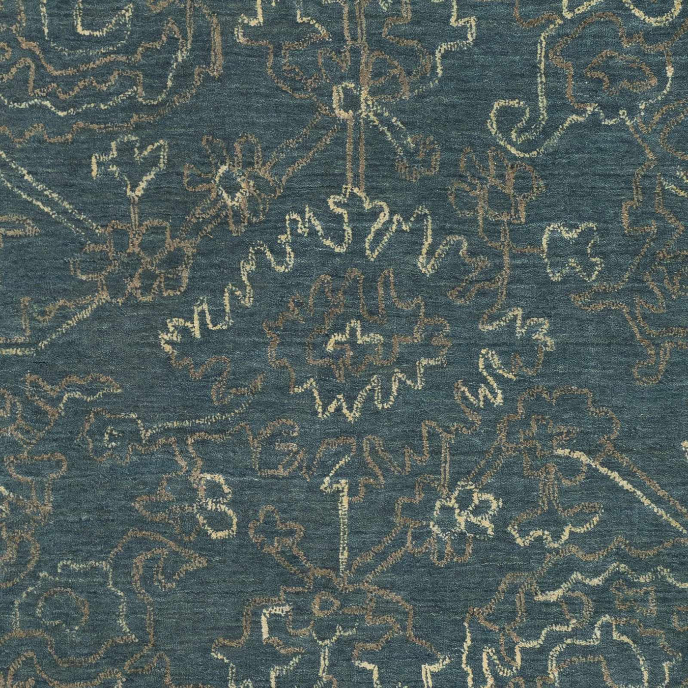 Hinkle Teal Premium Wool Carpet - Clearance by Boutique Rugs