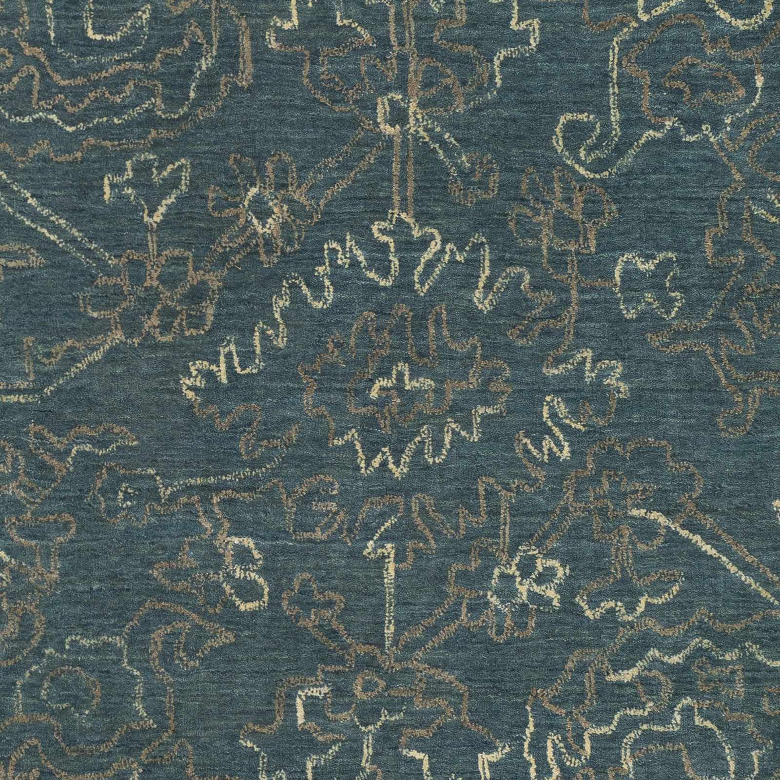 Hinkle Teal Premium Wool Carpet - Clearance by Boutique Rugs