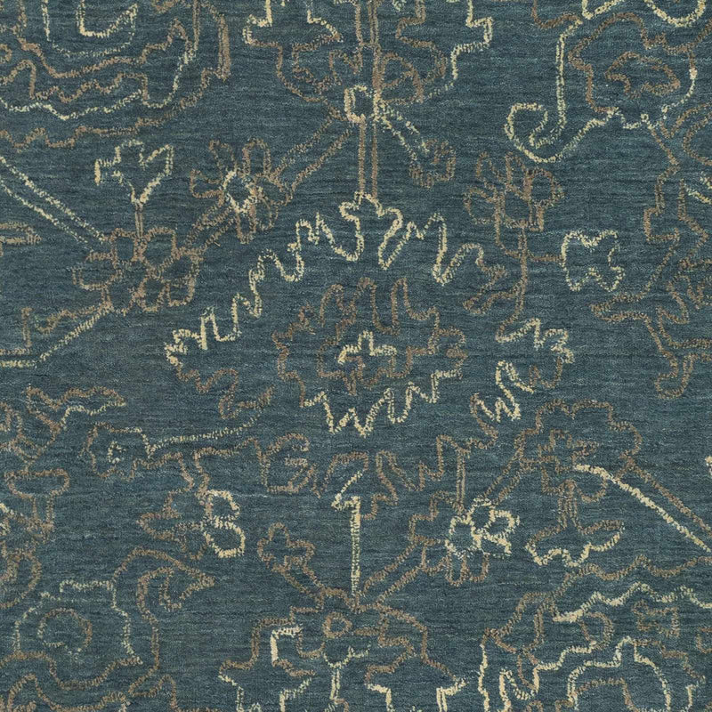 Hinkle Teal Premium Wool Carpet - Clearance by Boutique Rugs