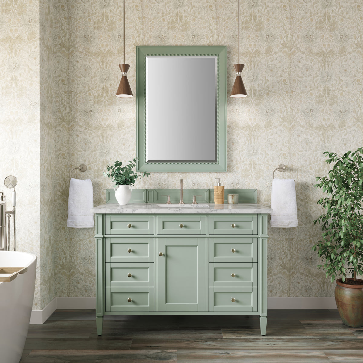 James Martin Brittany 48" Single Bathroom Vanity, Sage Green, view 39