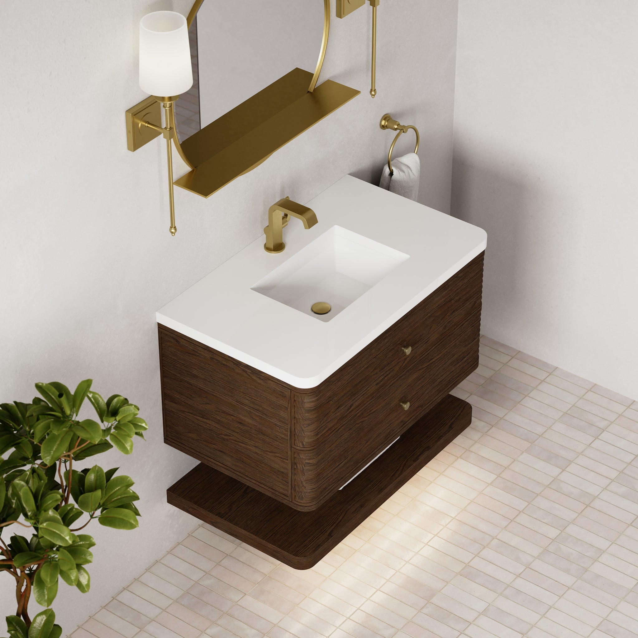 James Martin Allamari 36" Floating Single Bathroom Vanity, Sable by James Martin