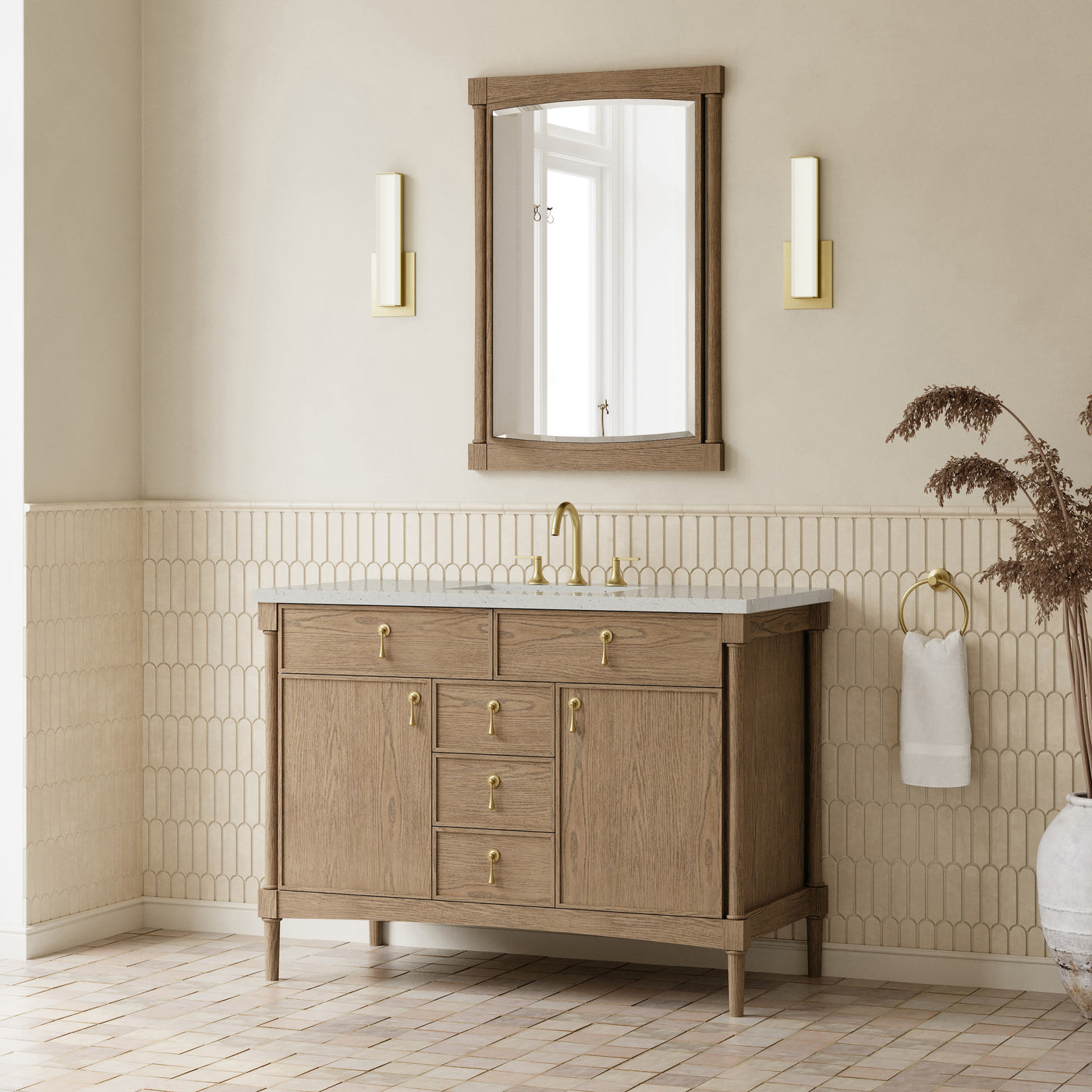 James Martin Kinnsden 48" Single Bathroom Vanity, Weathered Oak by James Martin