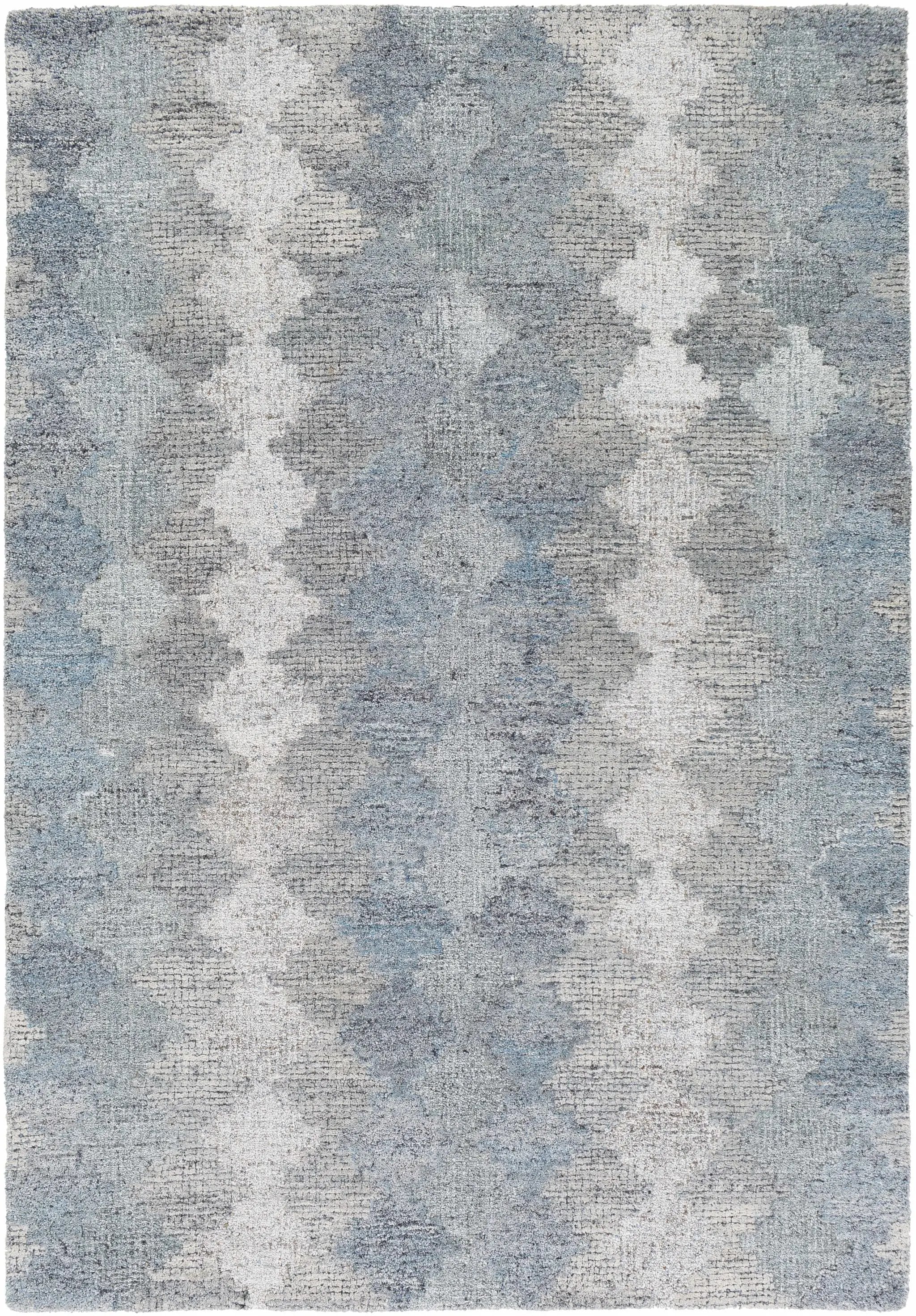 Hale Gray&Slate Diamonds Wool&Viscose Rug - Clearance by Boutique Rugs