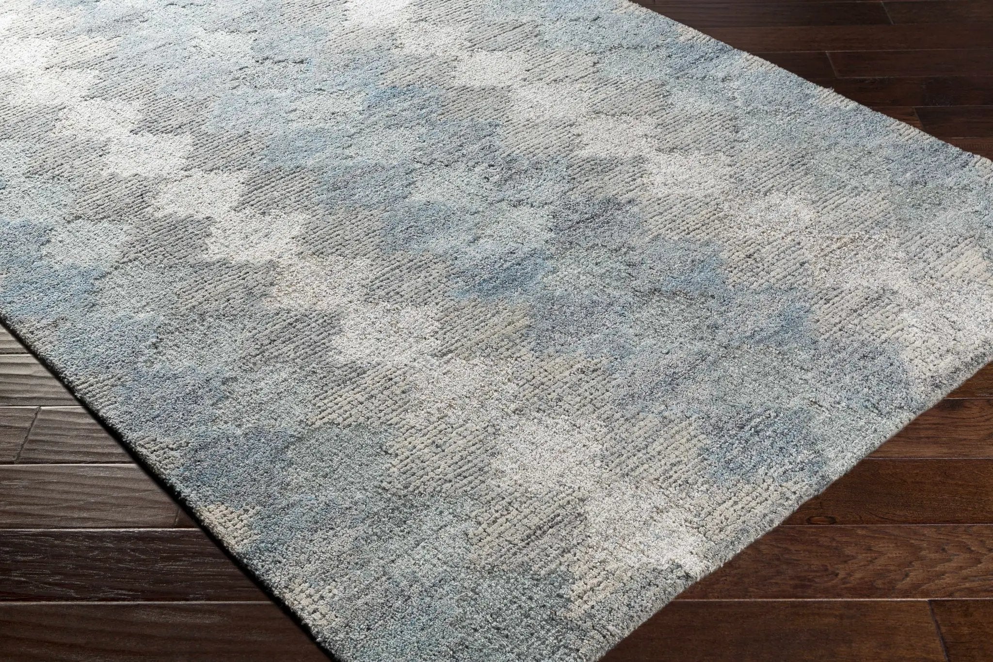 Hale Gray&Slate Diamonds Wool&Viscose Rug - Clearance by Boutique Rugs