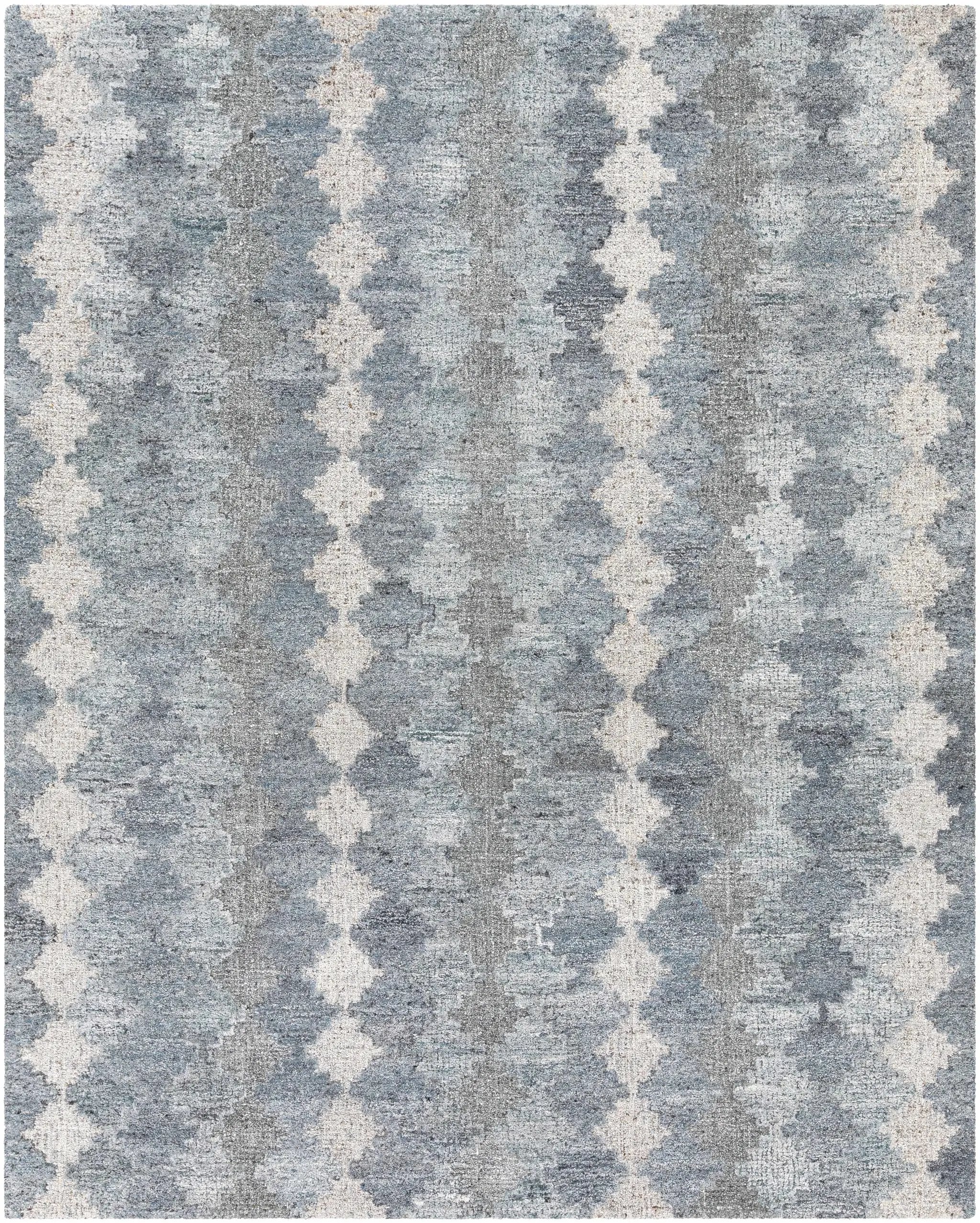 Hale Gray&Slate Diamonds Wool&Viscose Rug - Clearance by Boutique Rugs