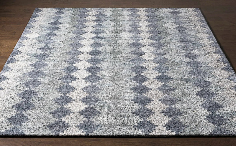 Hale Gray&Slate Diamonds Wool&Viscose Rug - Clearance by Boutique Rugs
