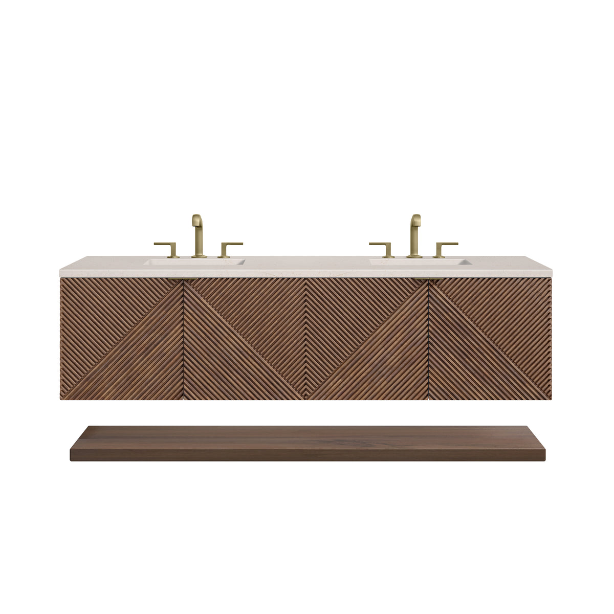 James Martin Marcello 72" Floating Double Bathroom Vanity, Chestnut, view 24