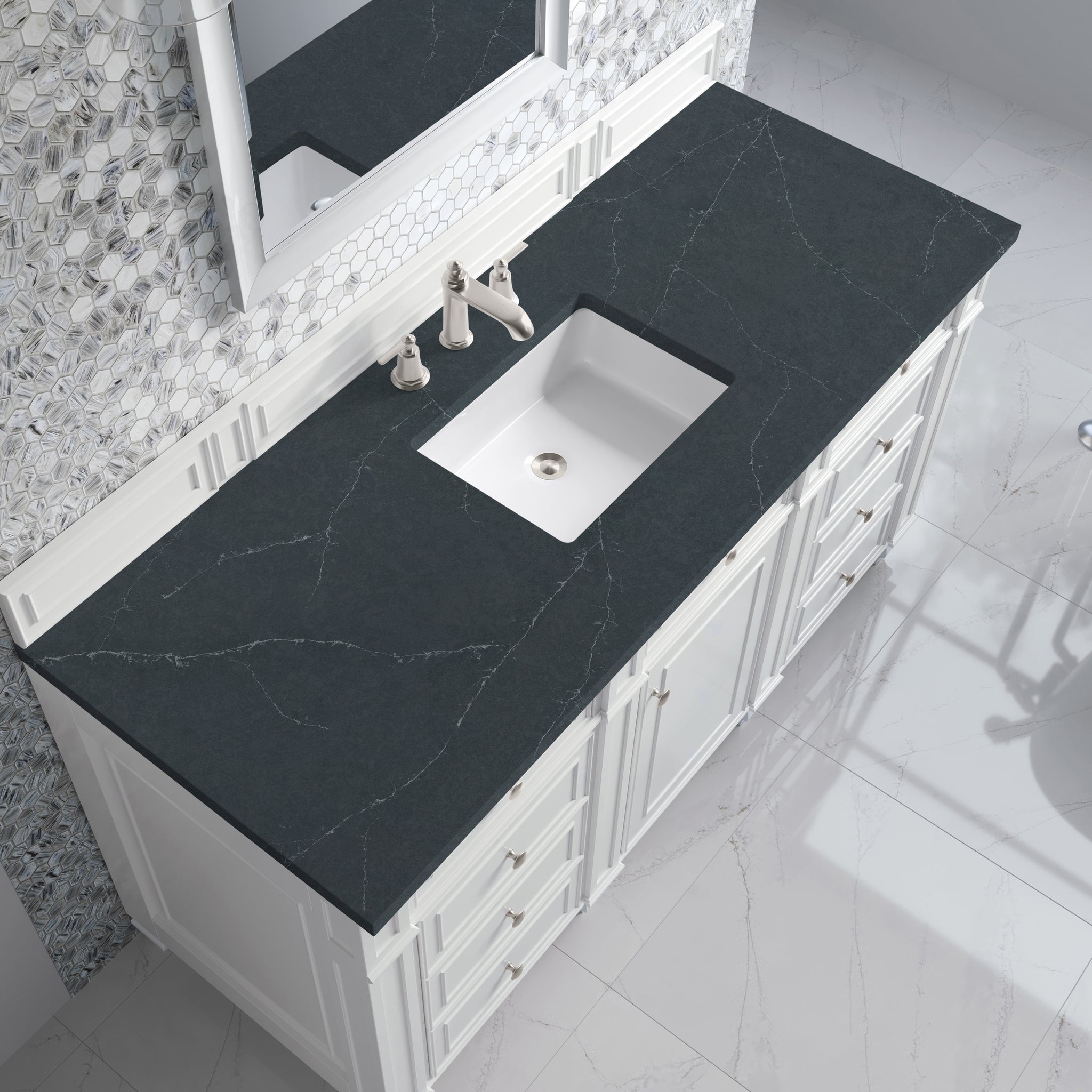 James Martin Bristol 60" Single Bathroom Vanity, Bright White by James Martin