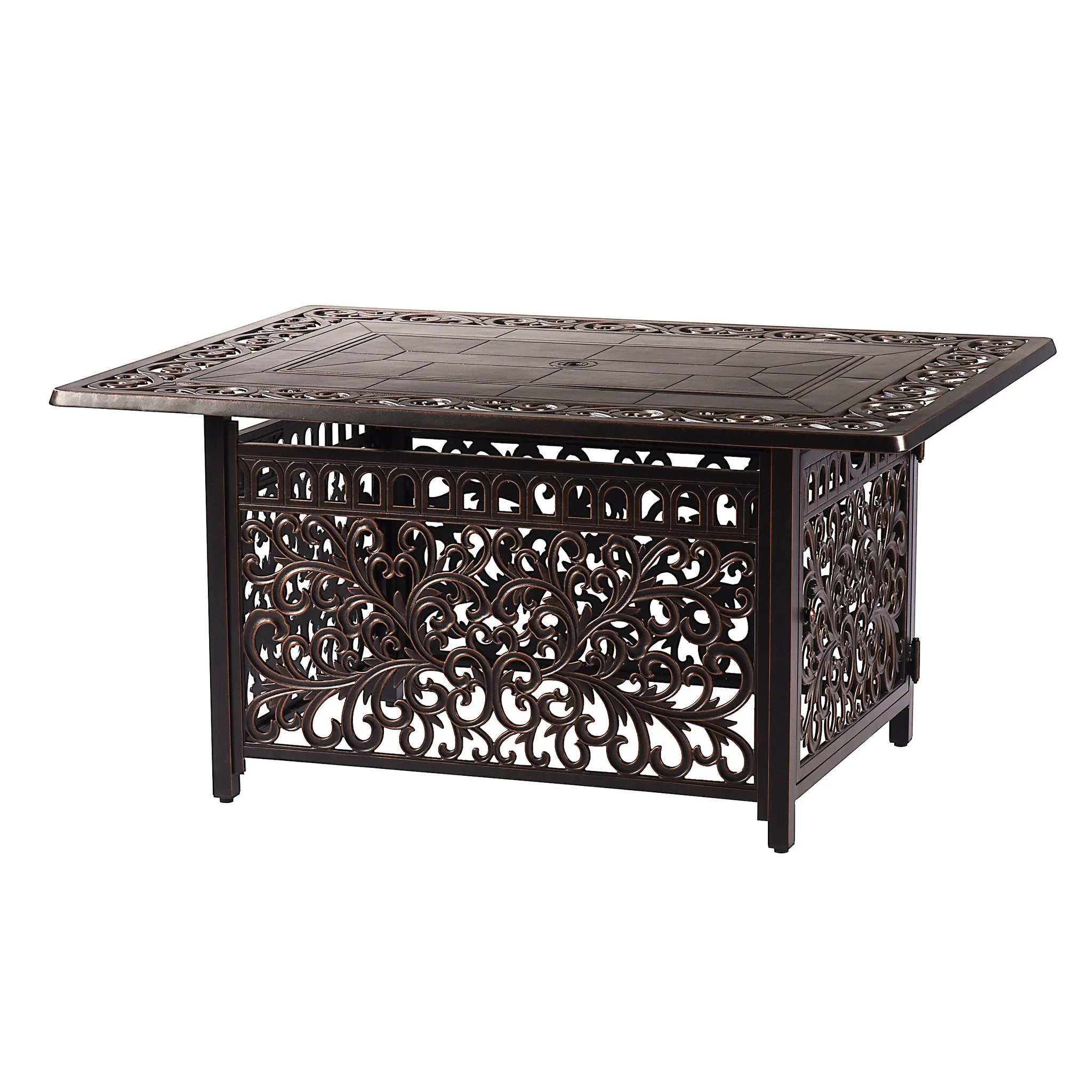 Aluminum 48-in Rectangular Propane Fire Table, Beads, Covers and Lid by Sharicks