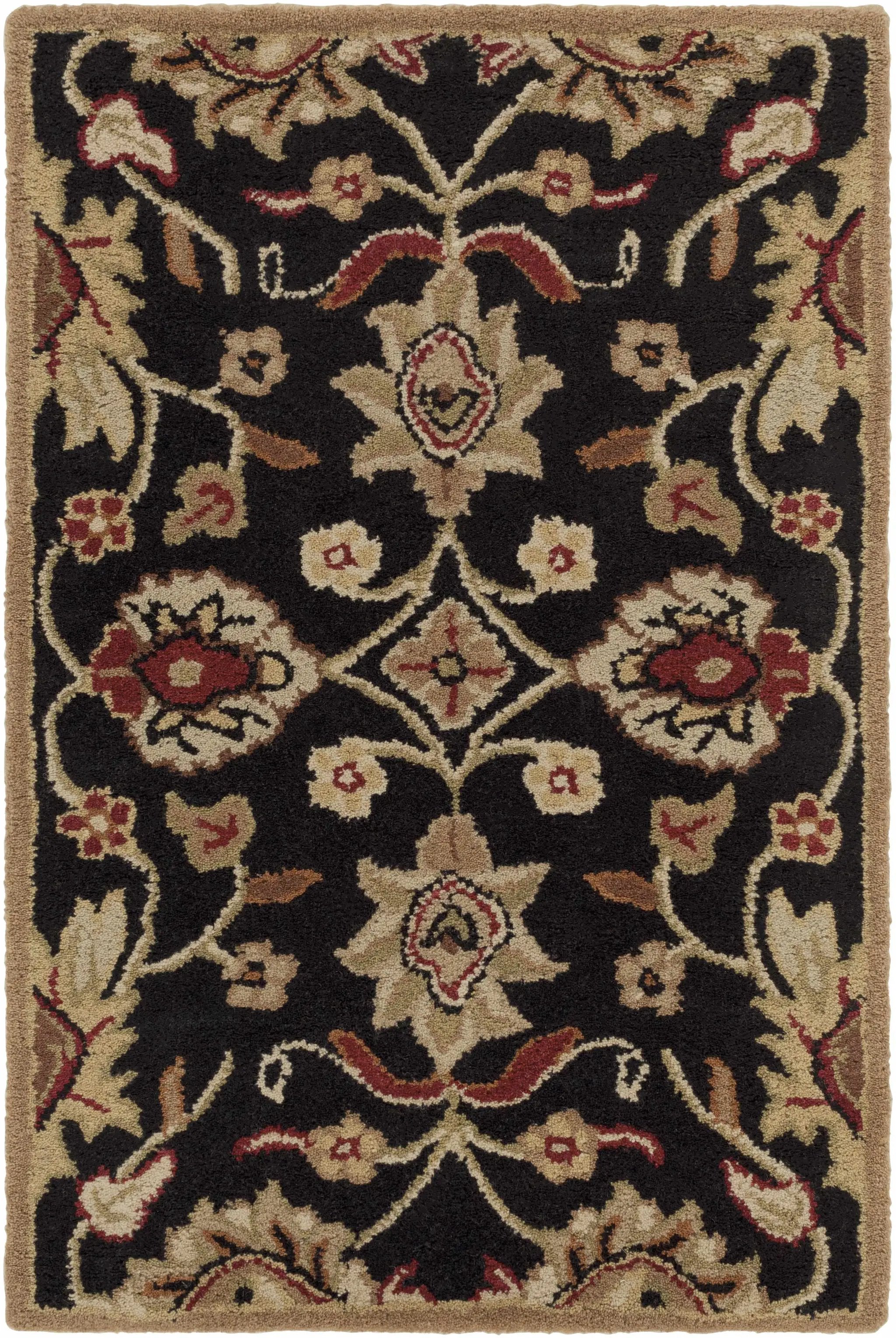 Conesus 1053 Hand Tufted Black Wool Rug by Boutique Rugs