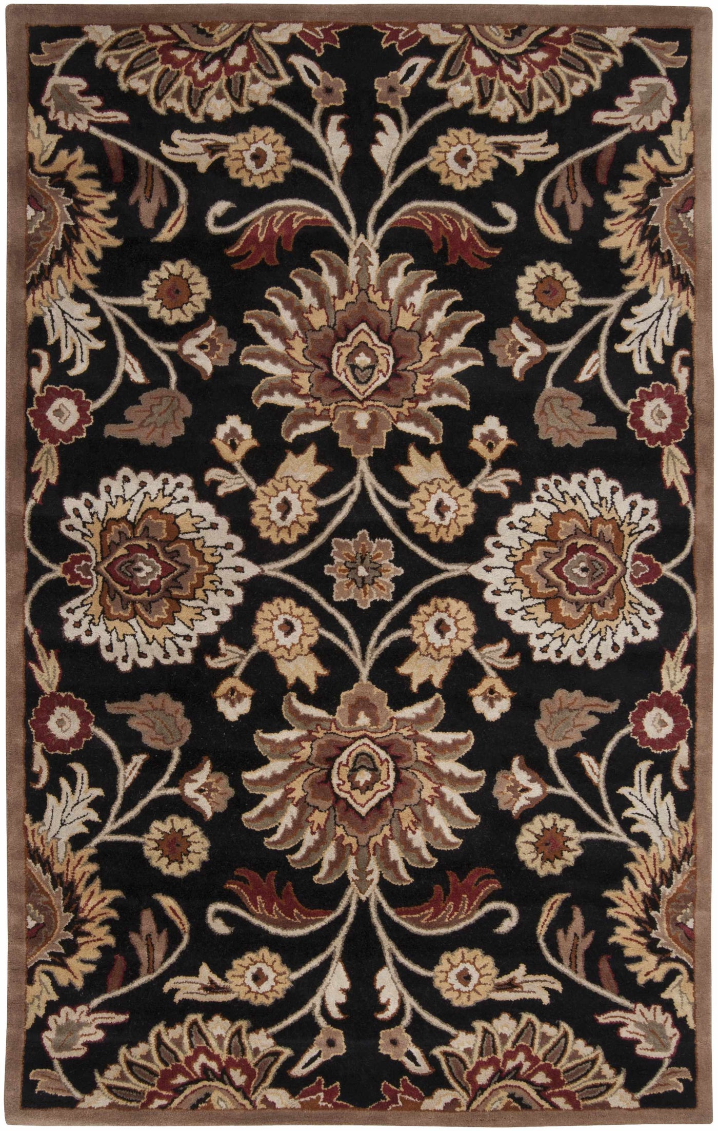 Conesus 1053 Hand Tufted Black Wool Rug by Boutique Rugs