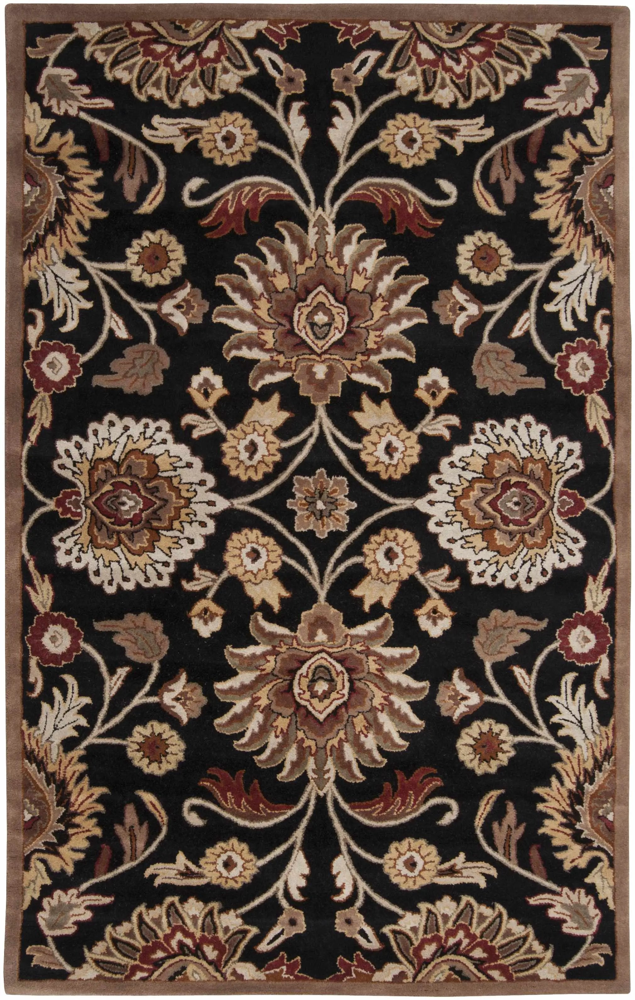 Conesus 1053 Hand Tufted Black Wool Rug by Boutique Rugs