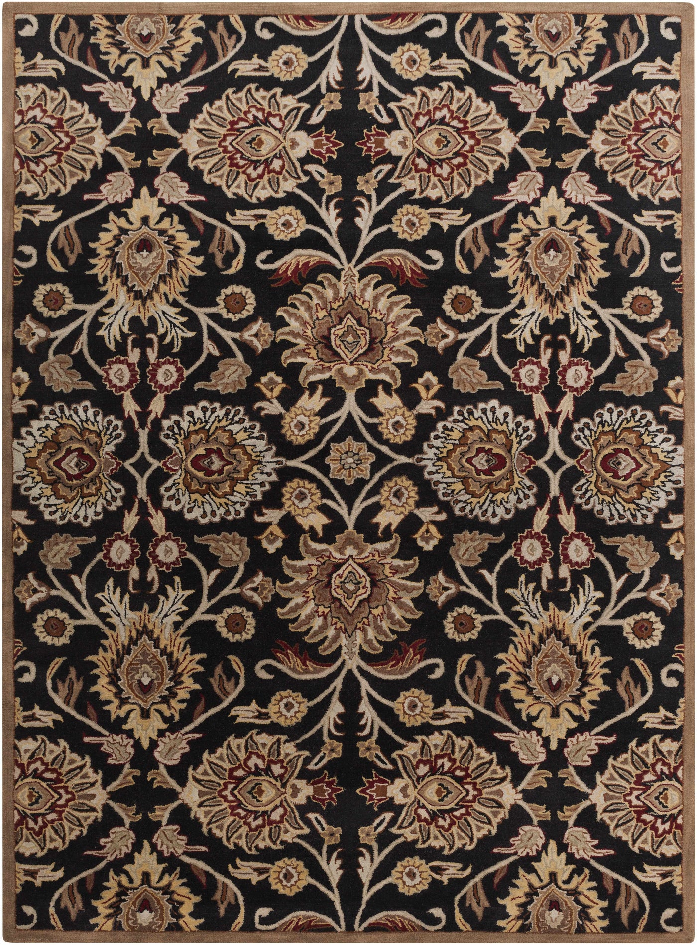 Conesus 1053 Hand Tufted Black Wool Rug by Boutique Rugs