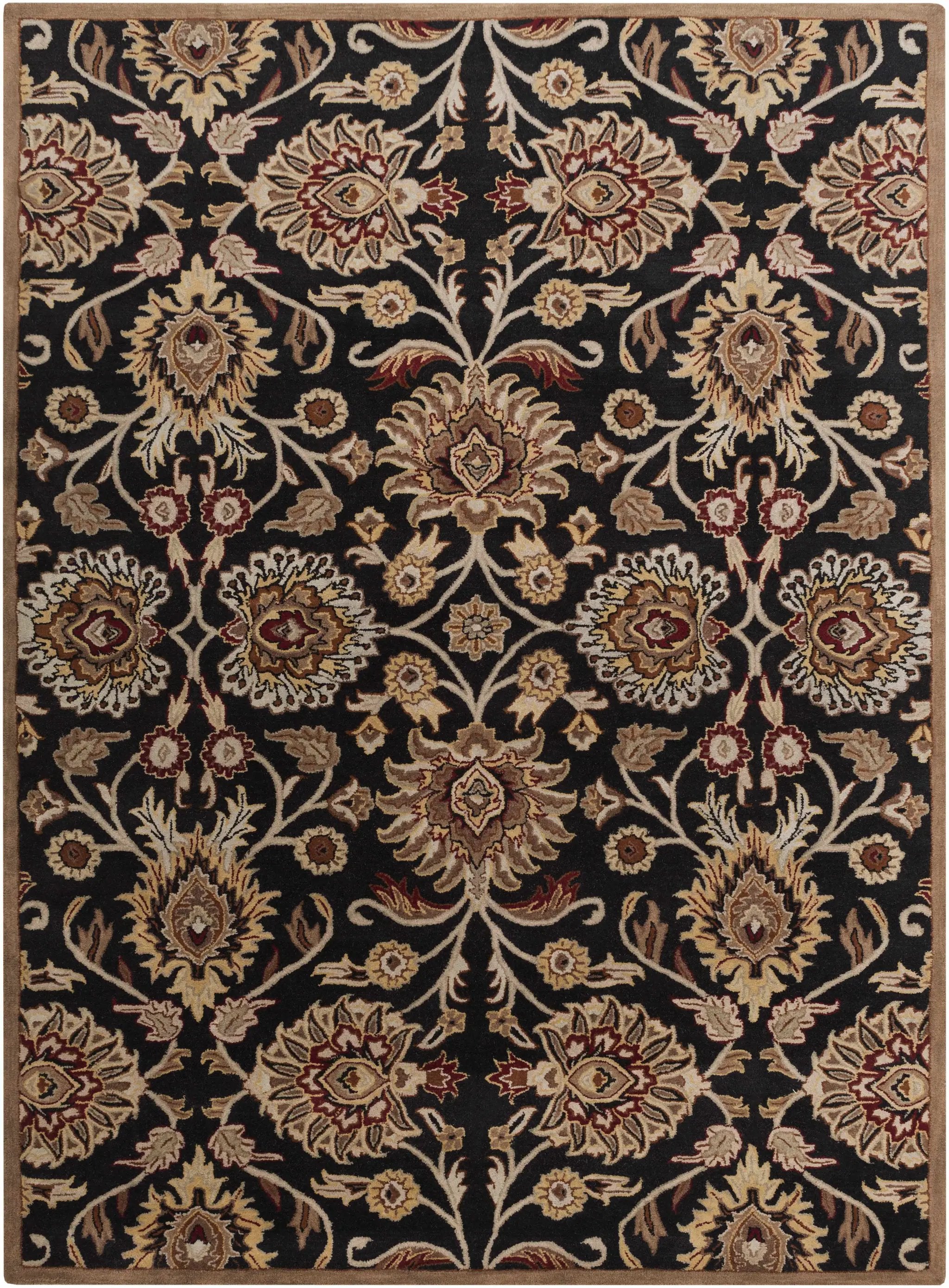 Conesus 1053 Hand Tufted Black Wool Rug by Boutique Rugs