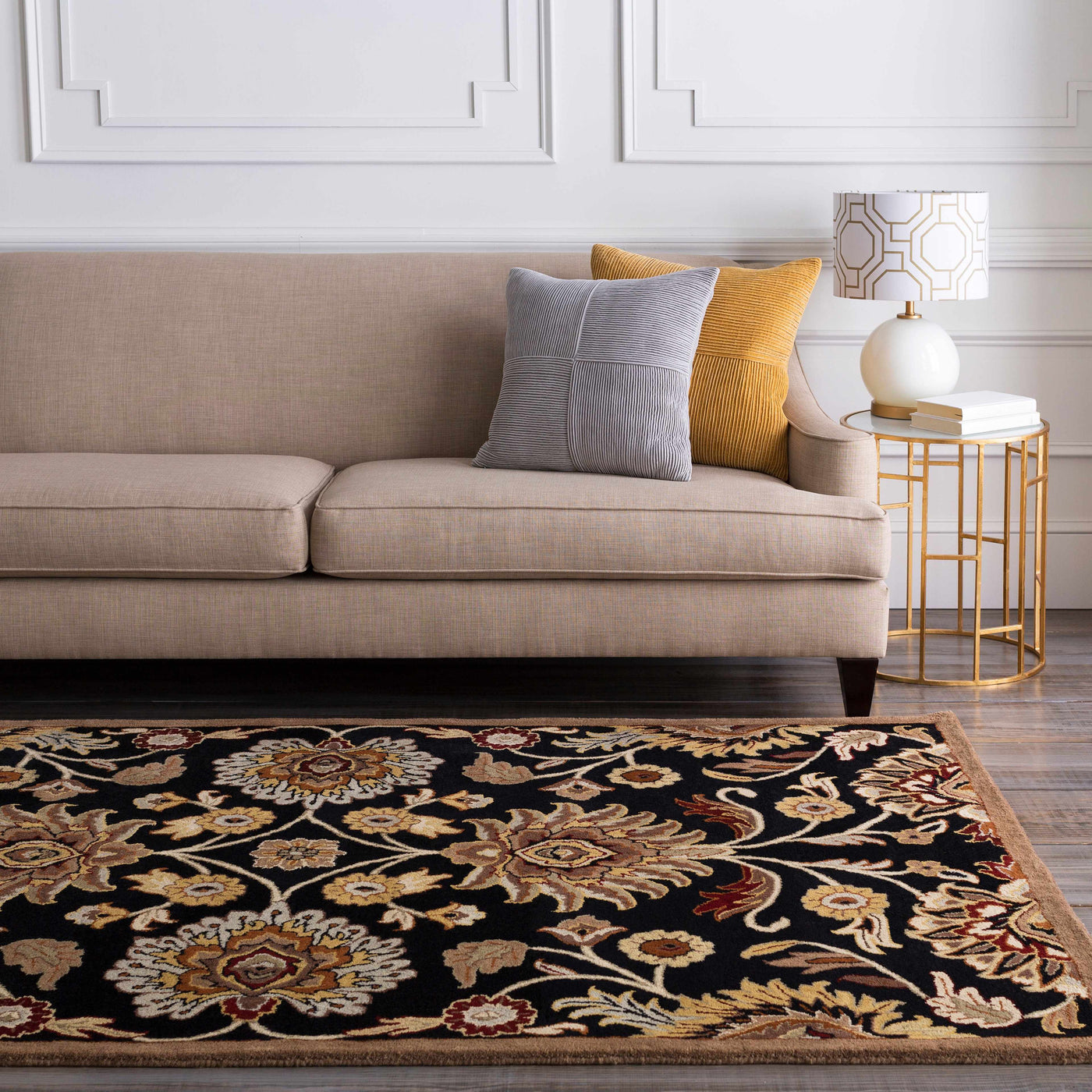 Conesus 1053 Hand Tufted Black Wool Rug by Boutique Rugs