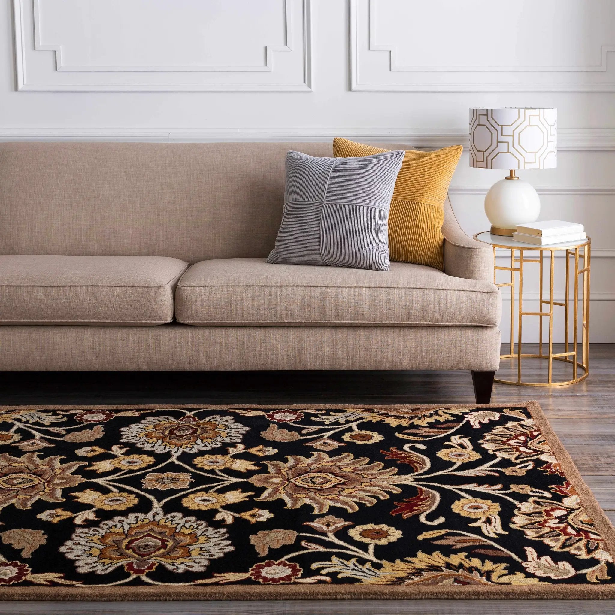 Conesus 1053 Hand Tufted Black Wool Rug by Boutique Rugs