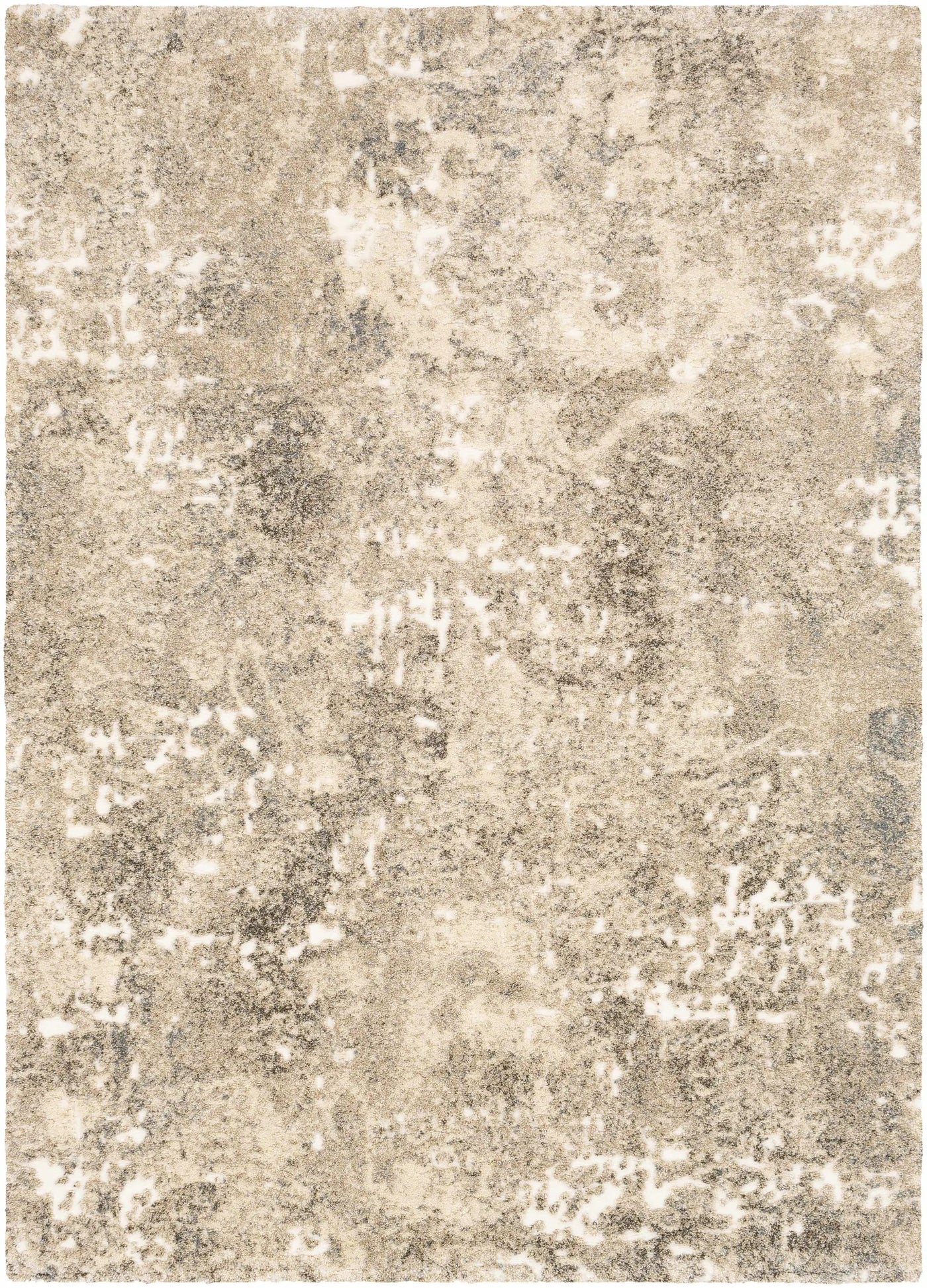 Holtsville Abstract Ivory Thick Rug by Boutique Rugs
