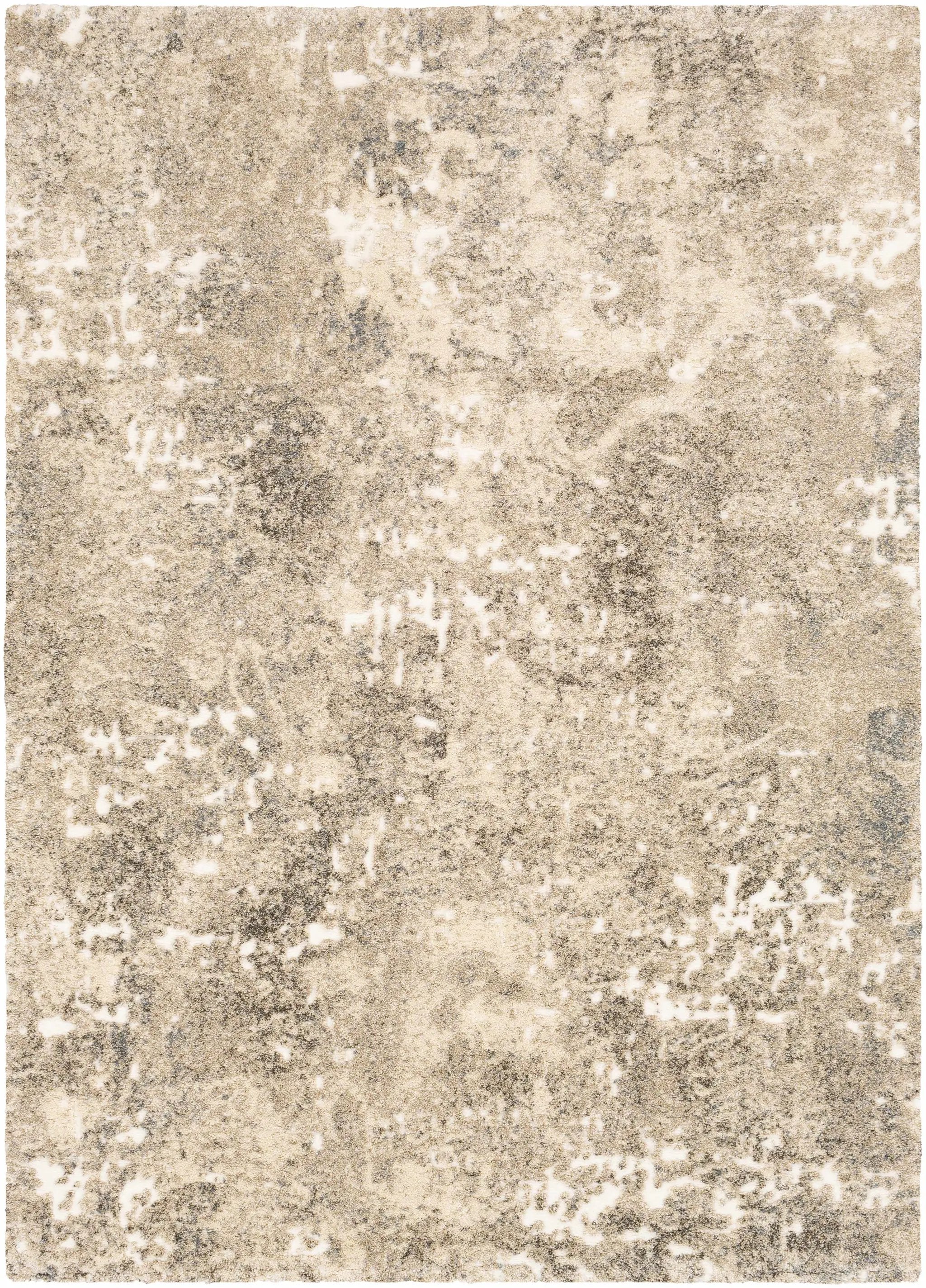 Holtsville Abstract Ivory Thick Rug by Boutique Rugs