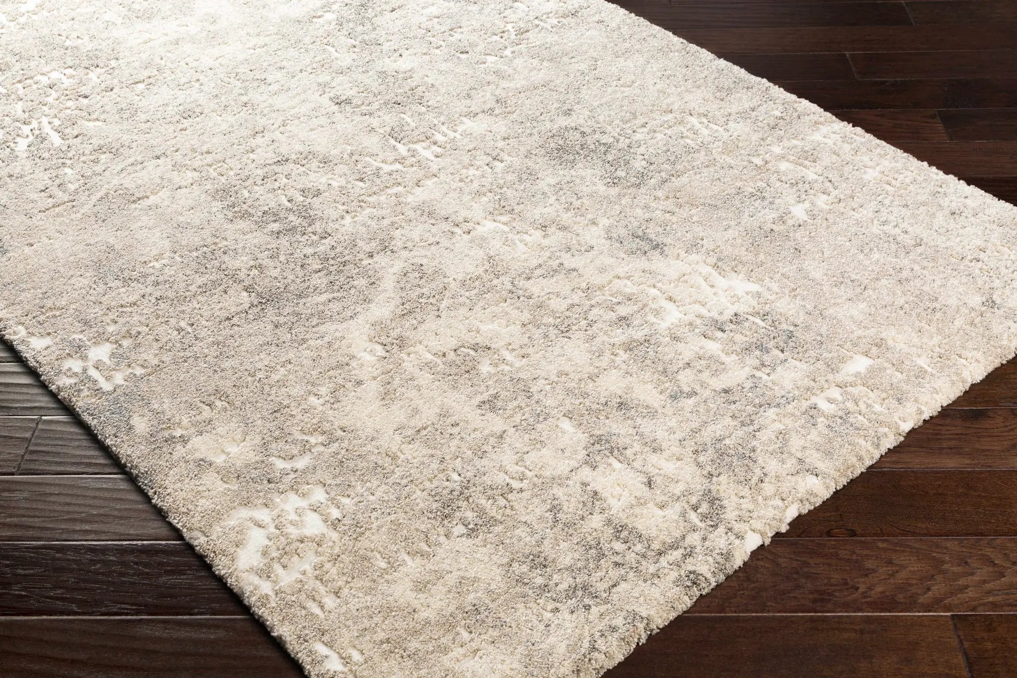 Holtsville Abstract Ivory Thick Rug by Boutique Rugs