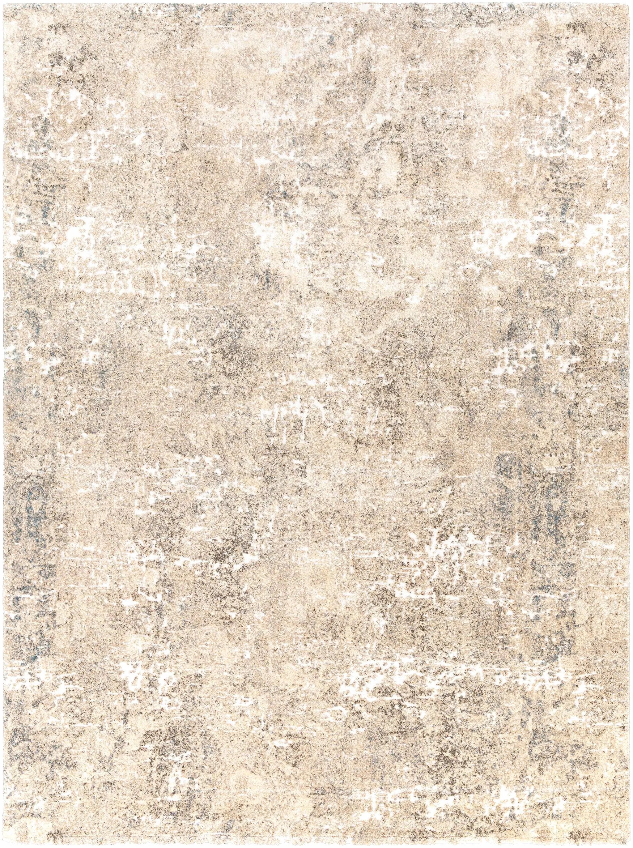 Holtsville Abstract Ivory Thick Rug by Boutique Rugs