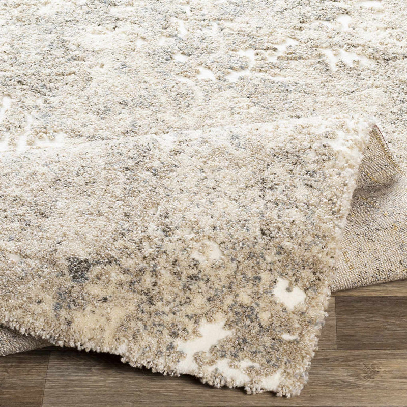 Holtsville Abstract Ivory Thick Rug by Boutique Rugs
