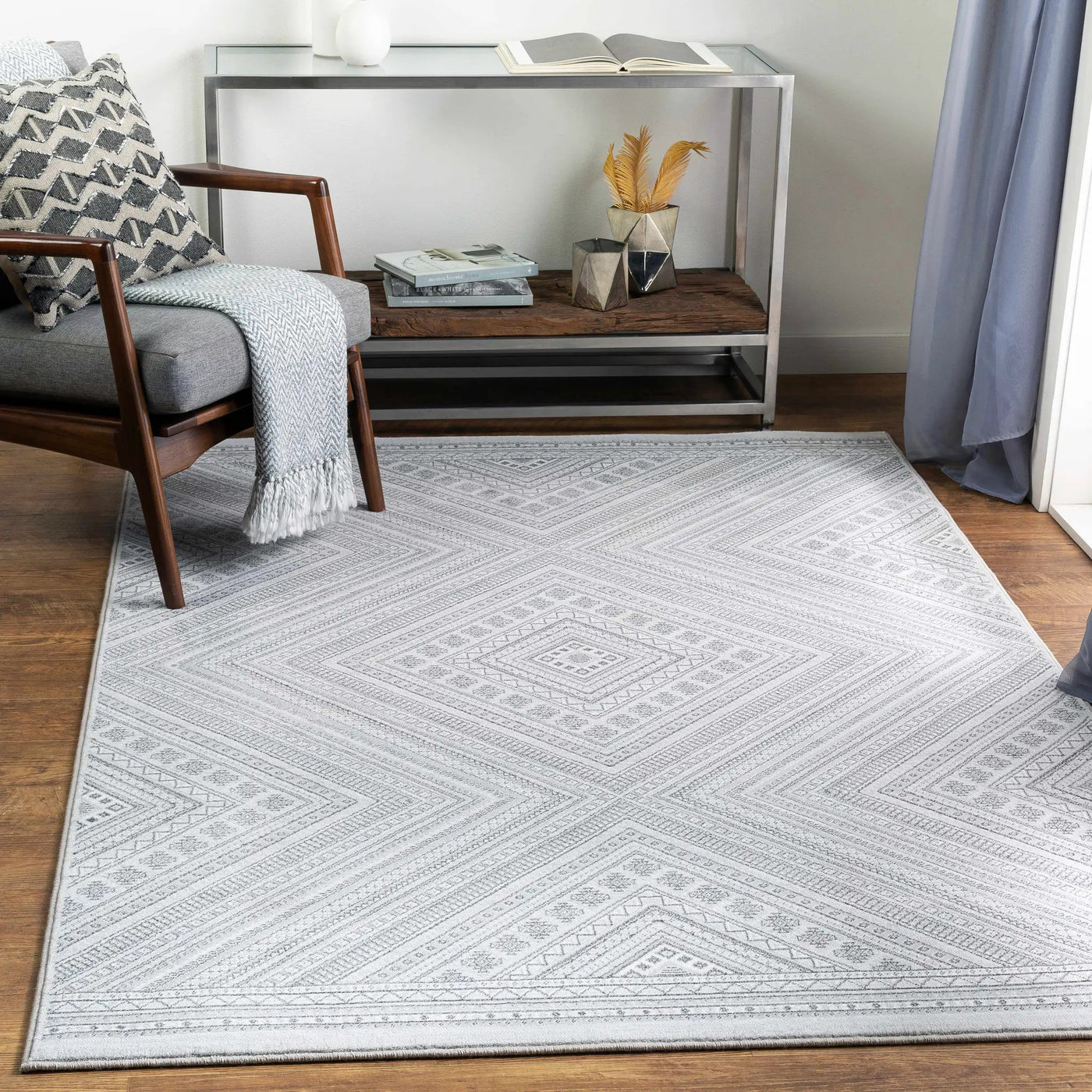 Holytown 5x7 Gray Geometric Rug - Clearance by Boutique Rugs