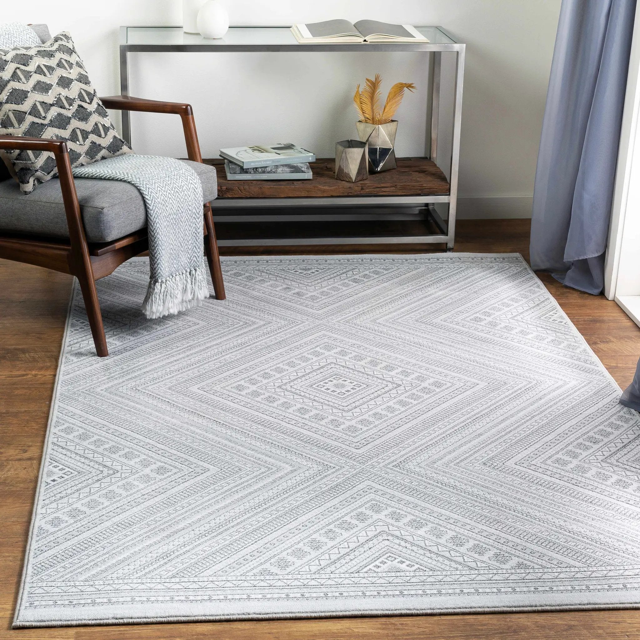 Holytown 5x7 Gray Geometric Rug - Clearance by Boutique Rugs