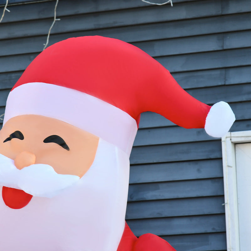 HOMCOM 8' Christmas Inflatable Santa Claus with Candy Cane, Outdoor Blow-Up Yard Decoration with LED Lights Display, photo 2 of 9