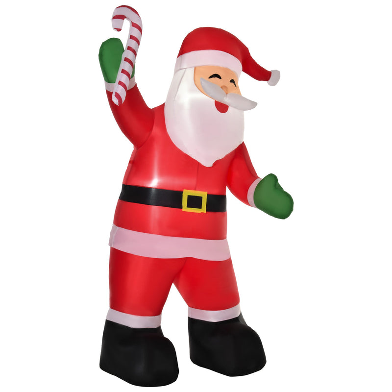HOMCOM 8' Christmas Inflatable Santa Claus with Candy Cane, Outdoor Blow-Up Yard Decoration with LED Lights Display, photo 9 of 9