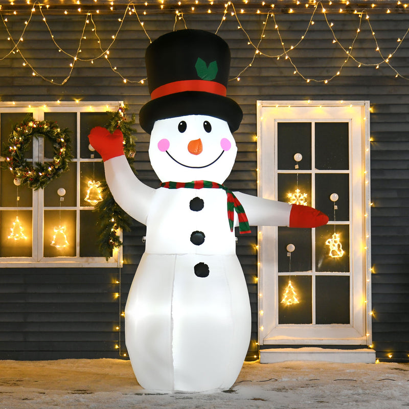 HOMCOM 8’ Christmas Inflatables Outdoor Decorations Snowman, Blow-Up Yard Christmas Decor with LED Lights Display, photo 8 of 9