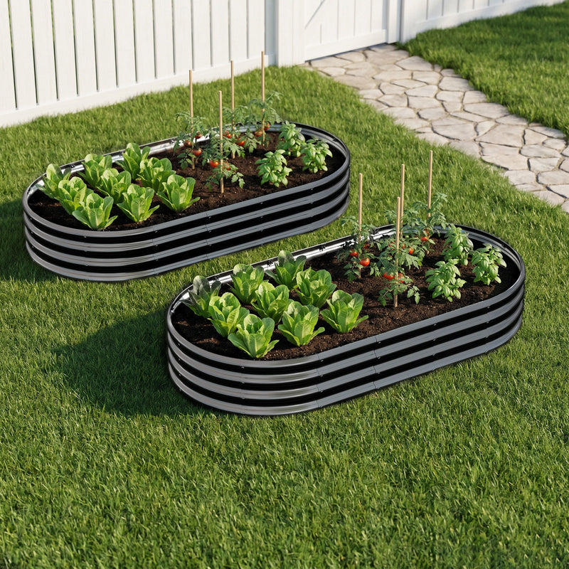 Galvanized Raised Garden Bed, 6x3x1 Feet, Heavy-Duty Metal Planter, Black, photo 5 of 8