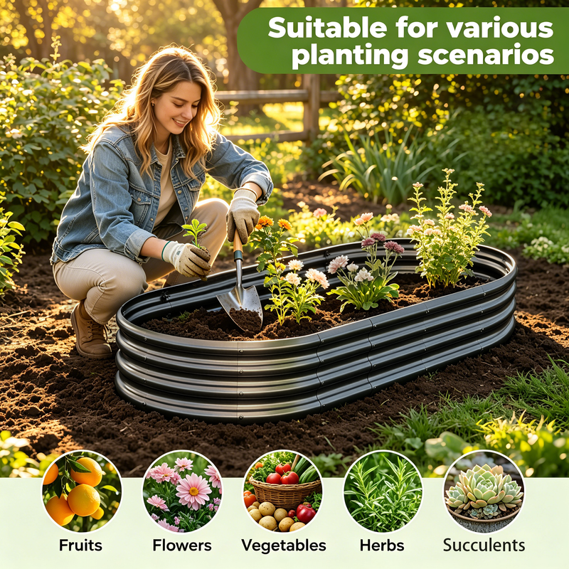 Galvanized Raised Garden Bed, 6x3x1 Feet, Heavy-Duty Metal Planter, Black, photo 6 of 8