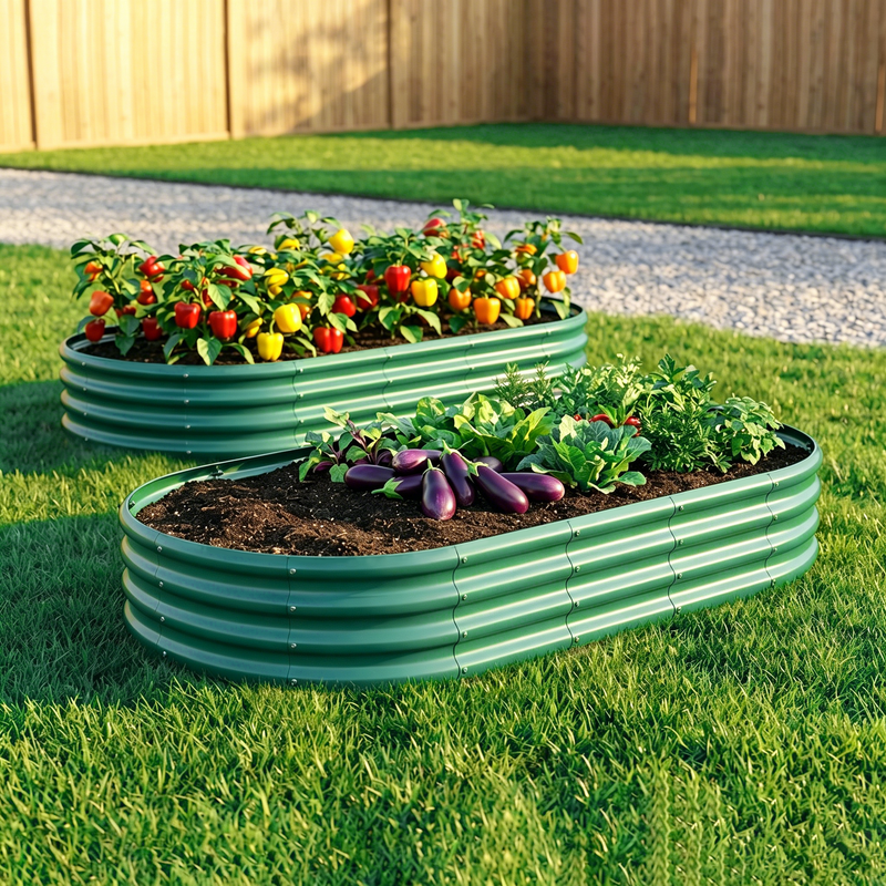 Galvanized Raised Garden Bed 6x3x1ft, Green, Heavy-Duty Metal Planter, photo 4 of 8