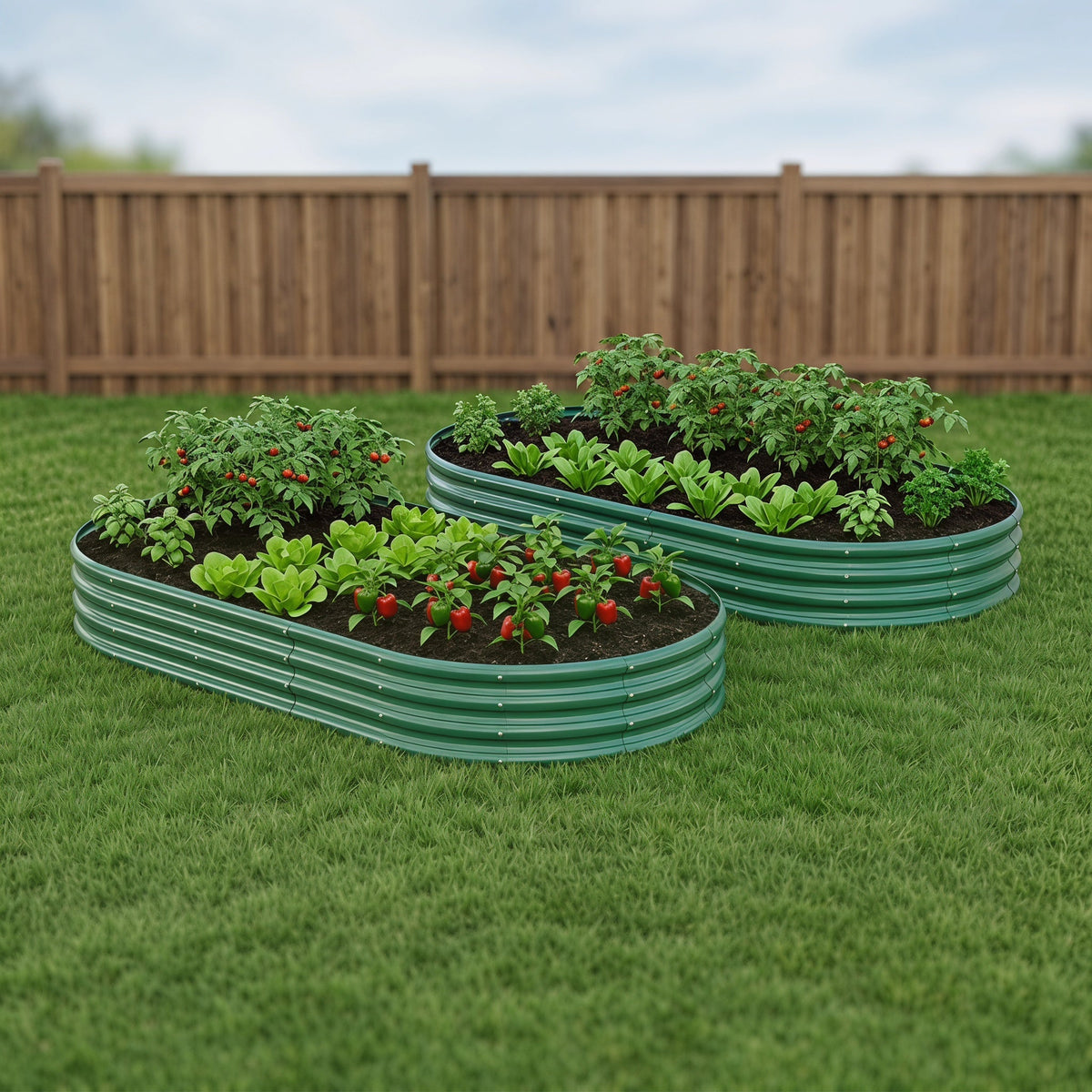 Galvanized Raised Garden Bed 6x3x1ft, Green, Heavy-Duty Metal Planter, photo 5 of 8