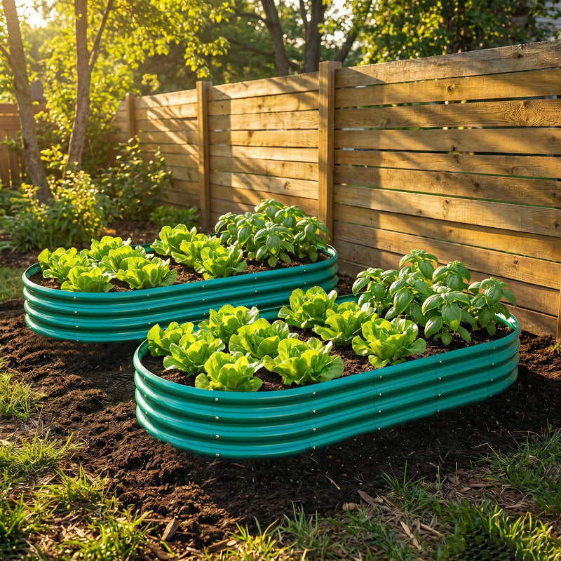 Galvanized Raised Garden Bed 6x3x1ft, Green, Heavy-Duty Metal Planter, photo 6 of 8