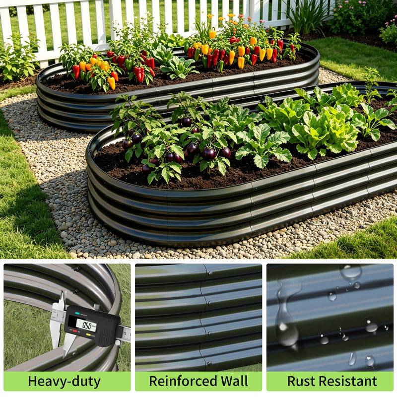 Galvanized Raised Garden Bed, 6x3x1 Feet, Heavy-Duty Metal Planter, Black, photo 8 of 8