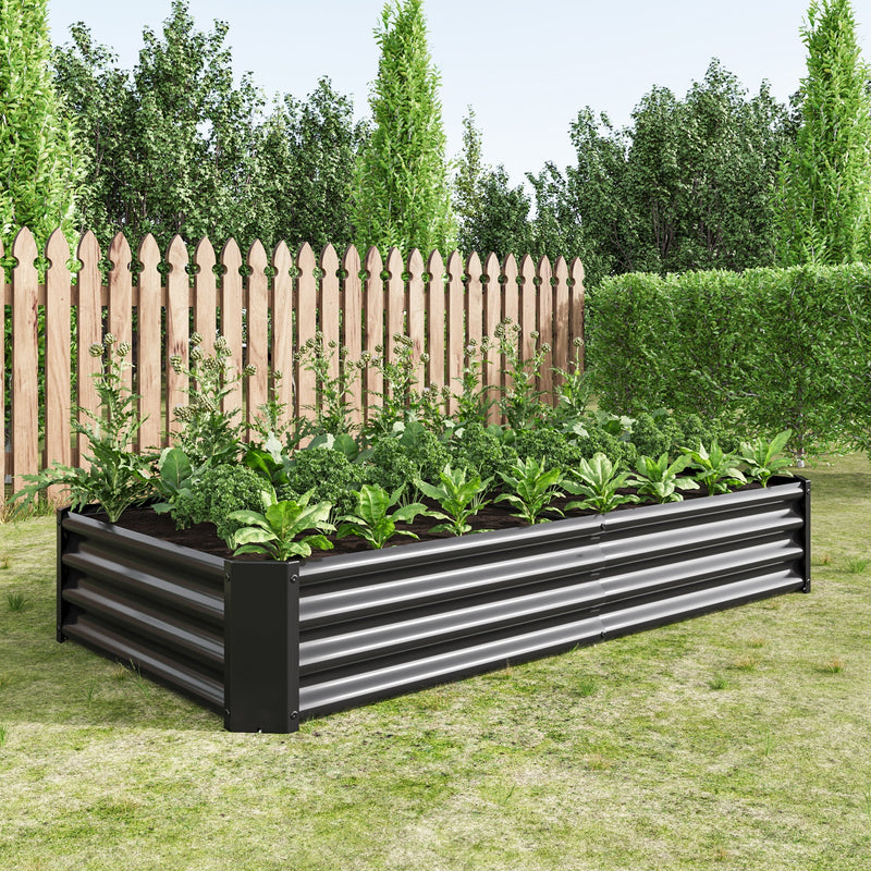 Metal Raised Garden Bed 6x3x1 Ft with Open Base - Silver, photo 10 of 15