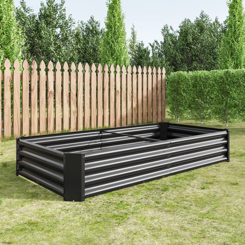Metal Raised Garden Bed 6x3x1 Ft with Open Base - Silver, photo 11 of 15