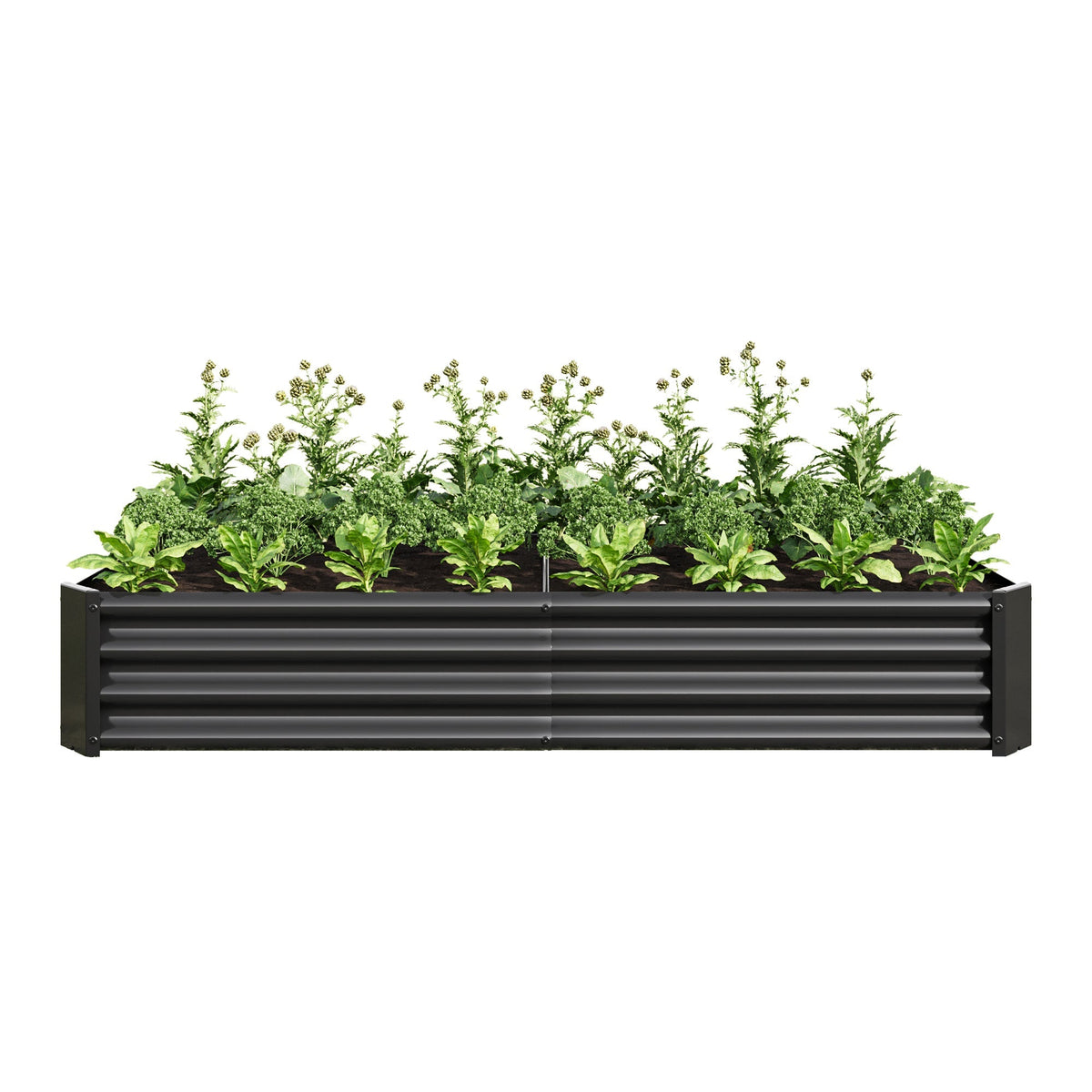 Metal Raised Garden Bed 6x3x1 Ft with Open Base - Silver, photo 14 of 15