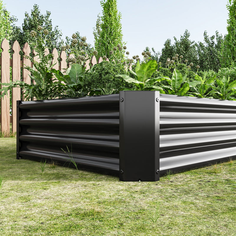 Metal Raised Garden Bed 6x3x1 Ft with Open Base - Silver, photo 3 of 15
