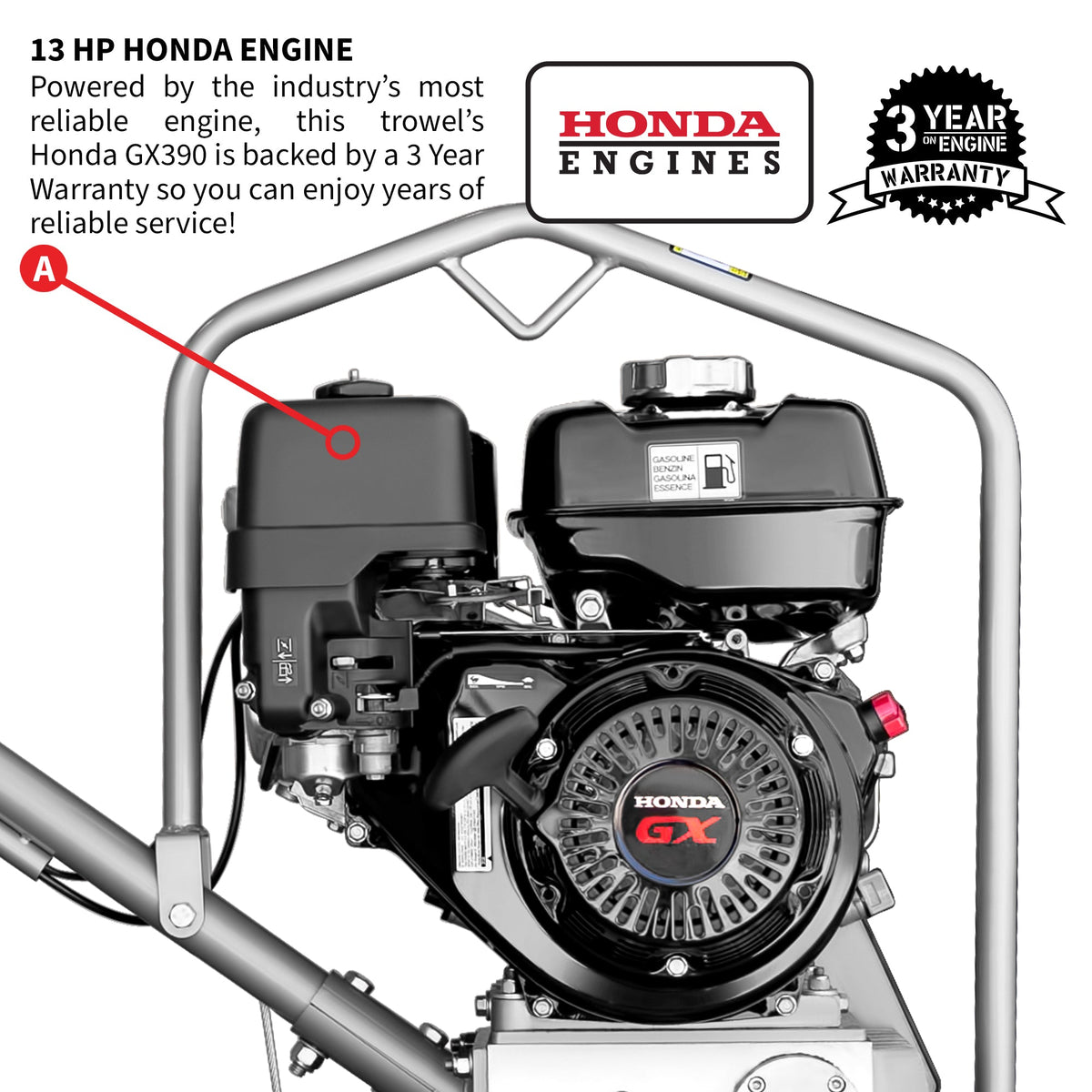 46" Honda Concrete Fast Pitch Power Trowel with 13HP Honda GX390 Finishing Blades Finishing Tool, photo 4 of 12