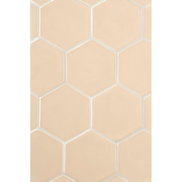 Caramel Glossy Hexagon 5 Ceramic Tiles 5