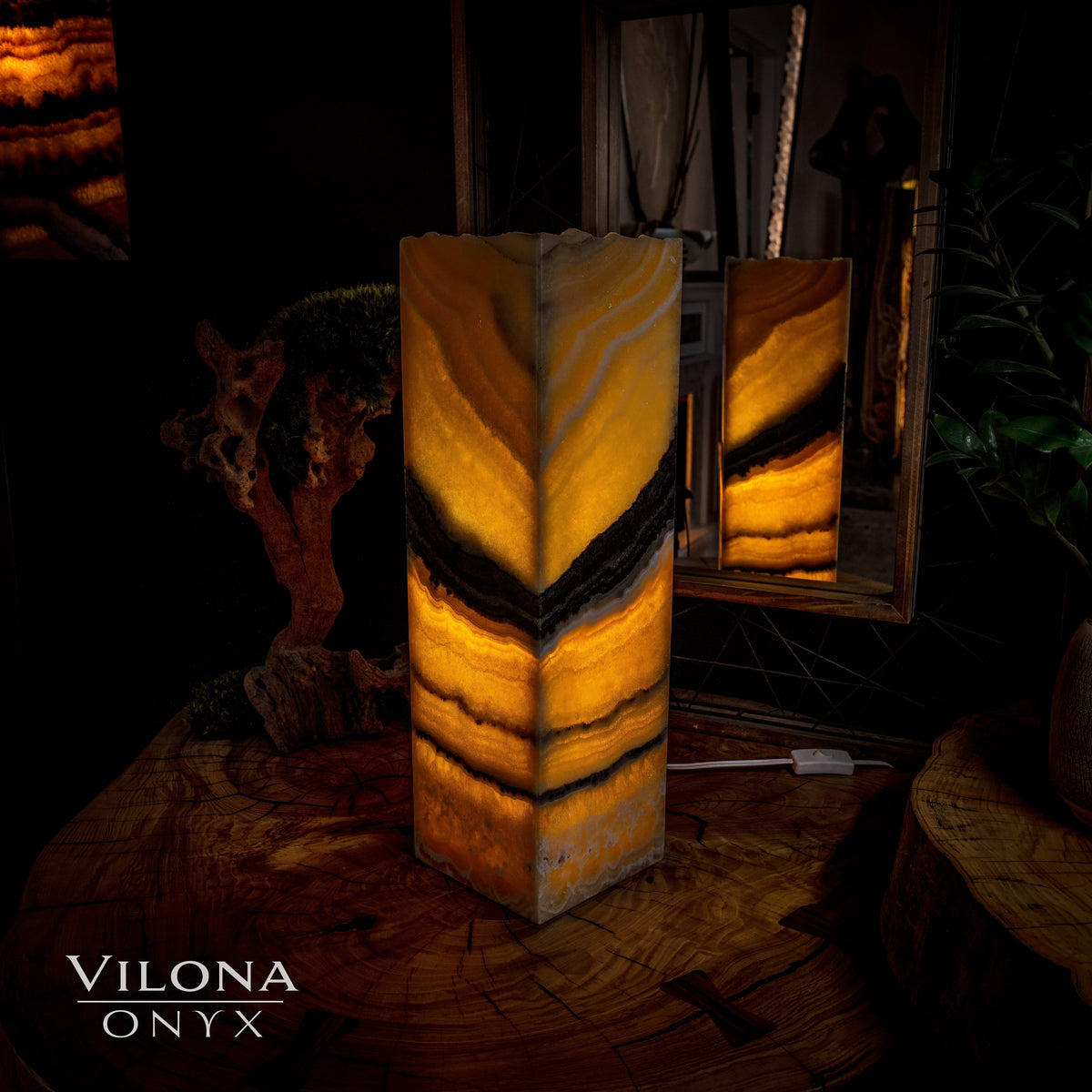 Honeycomb Onyx Table Lamp #2, photo 4 of 5