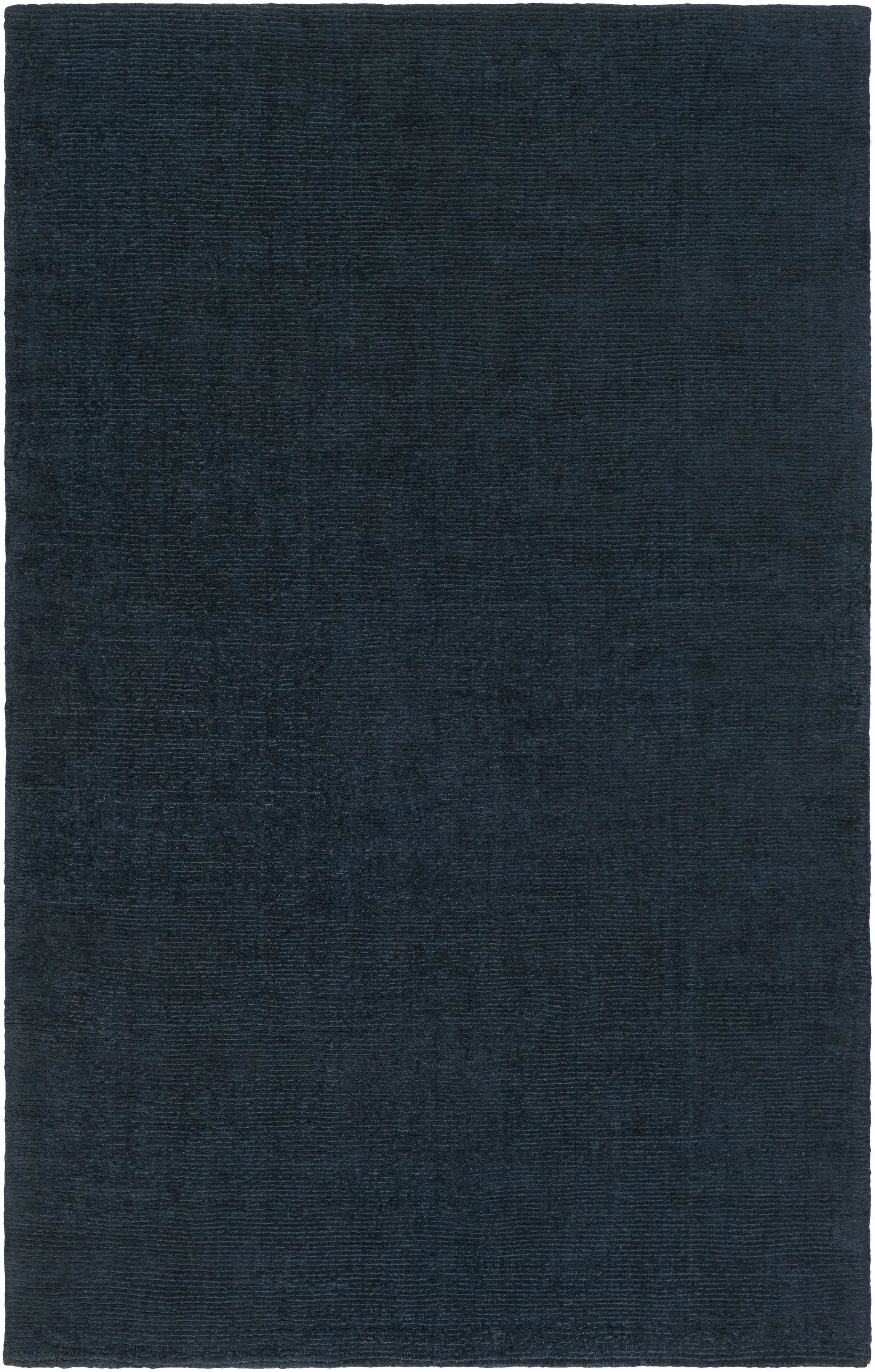 Brockton Solid Dark Blue Wool Rug by Boutique Rugs