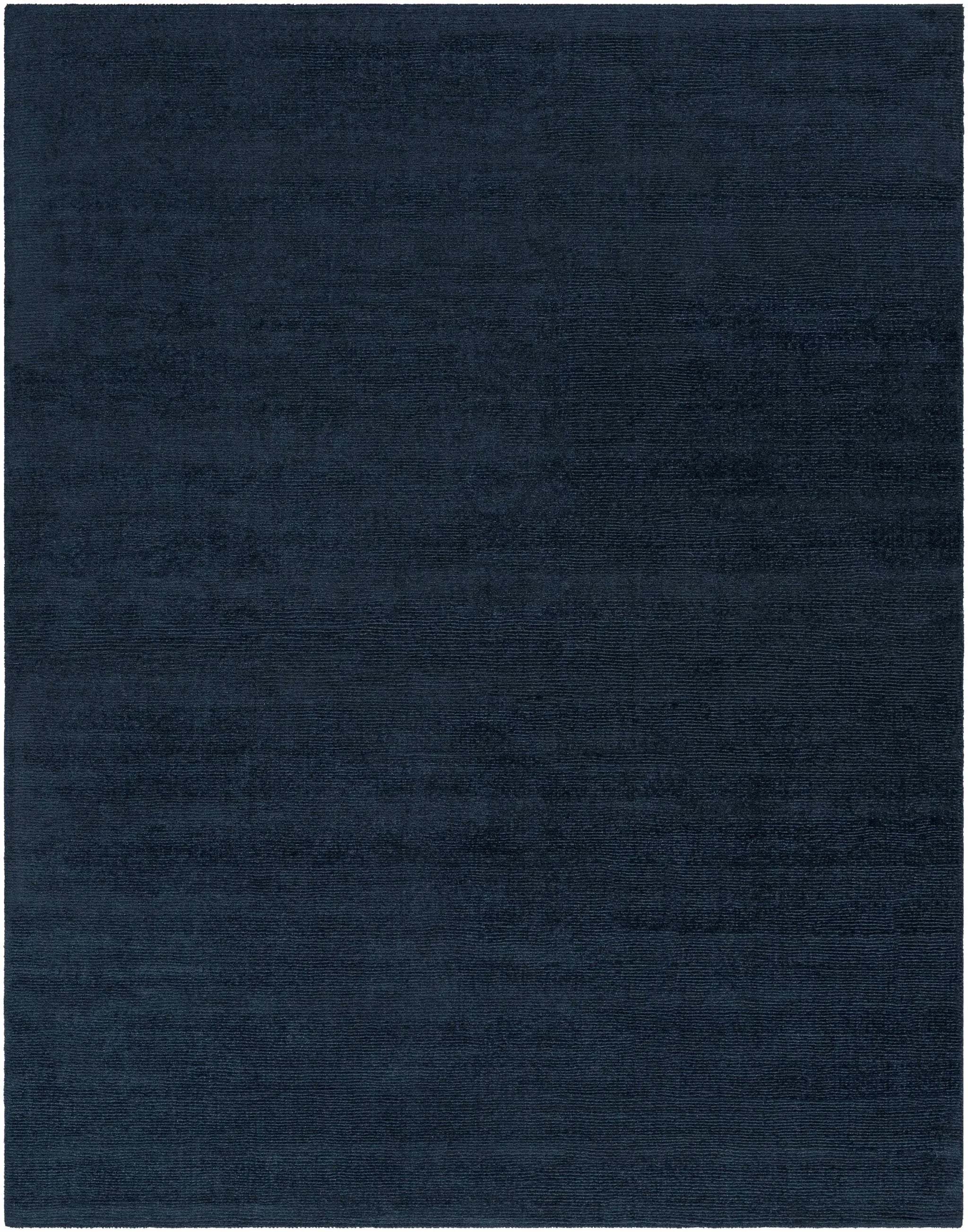 Brockton Solid Dark Blue Wool Rug by Boutique Rugs