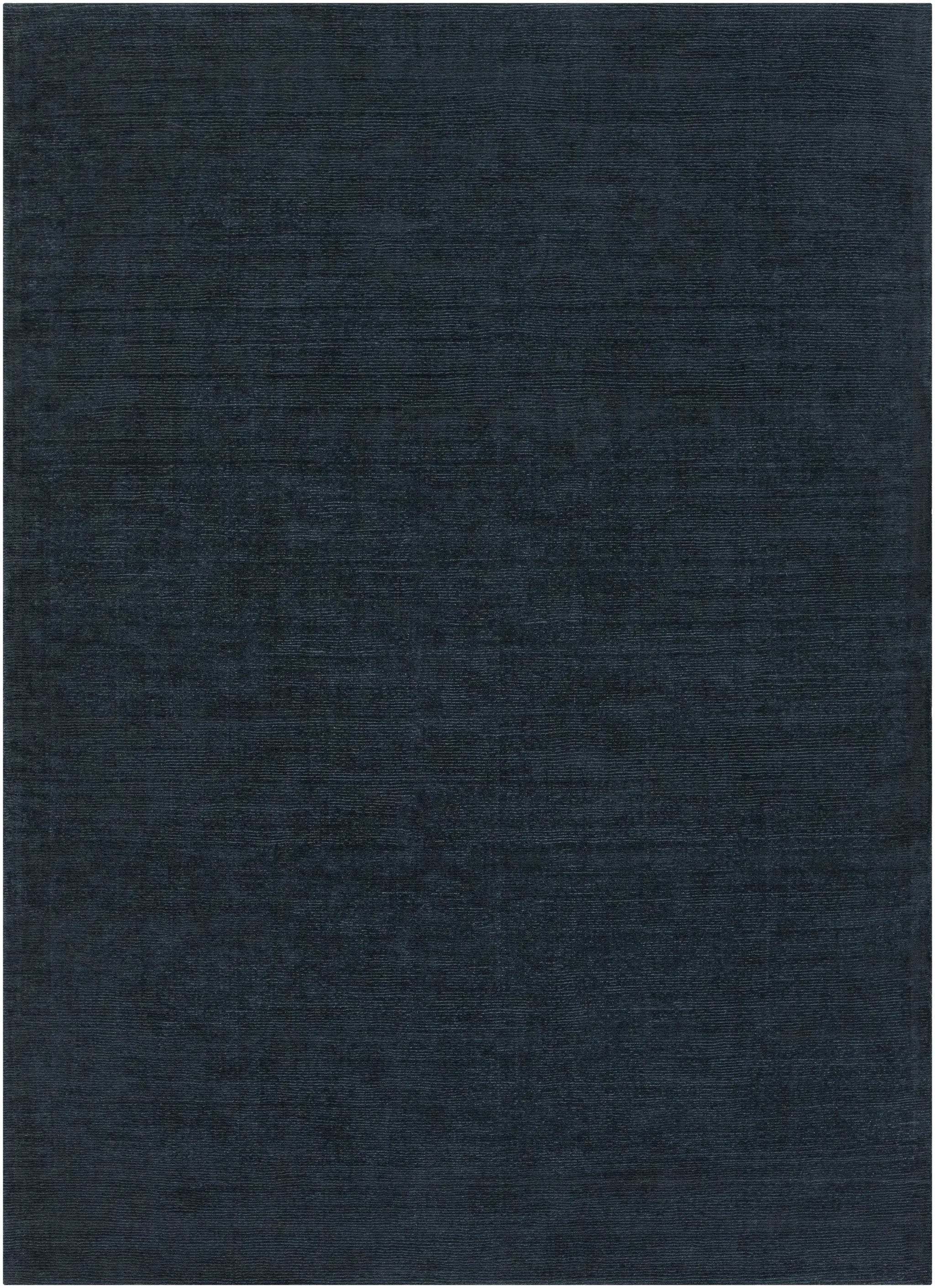 Brockton Solid Dark Blue Wool Rug by Boutique Rugs