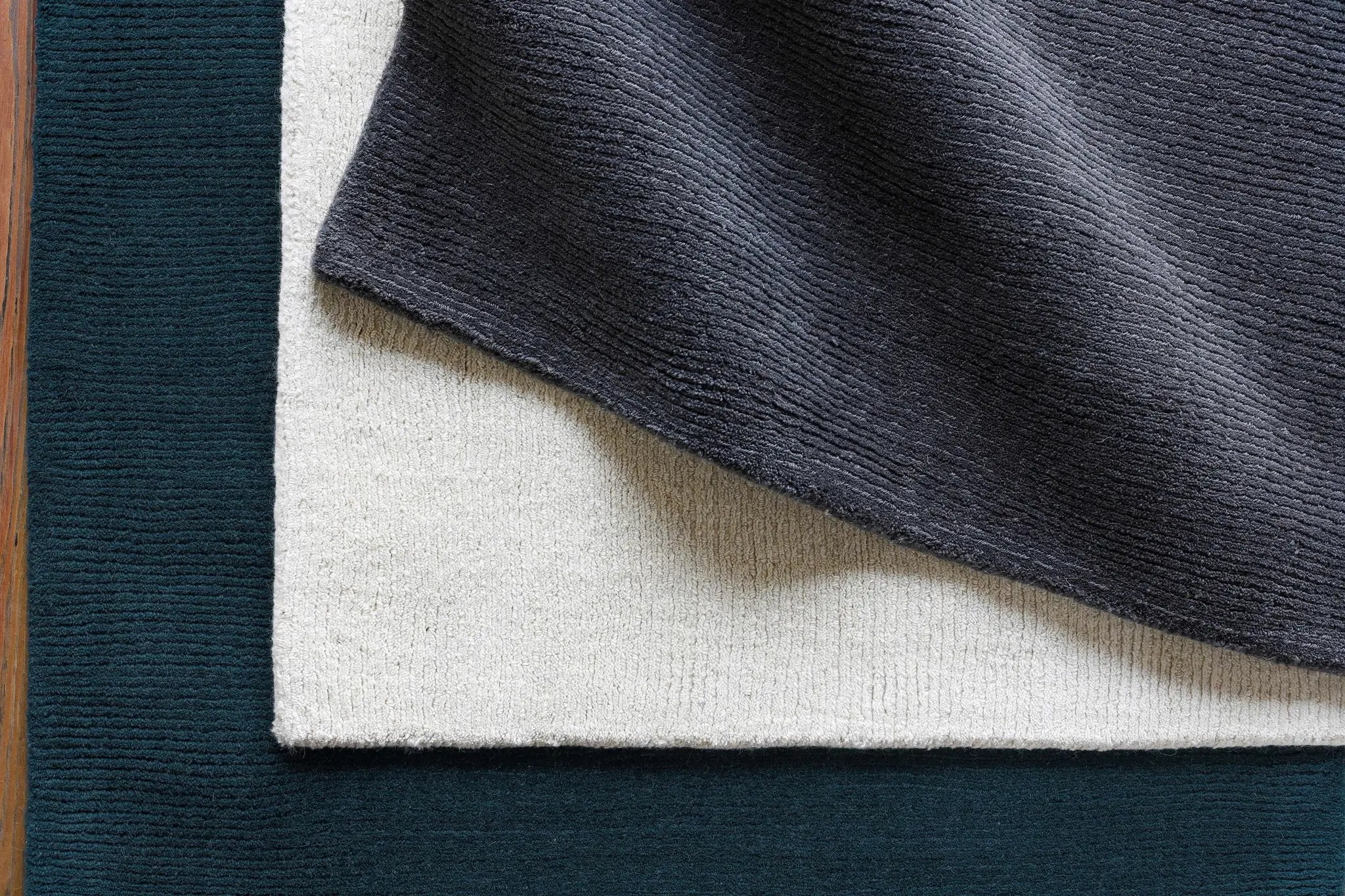 Brockton Solid Dark Blue Wool Rug by Boutique Rugs